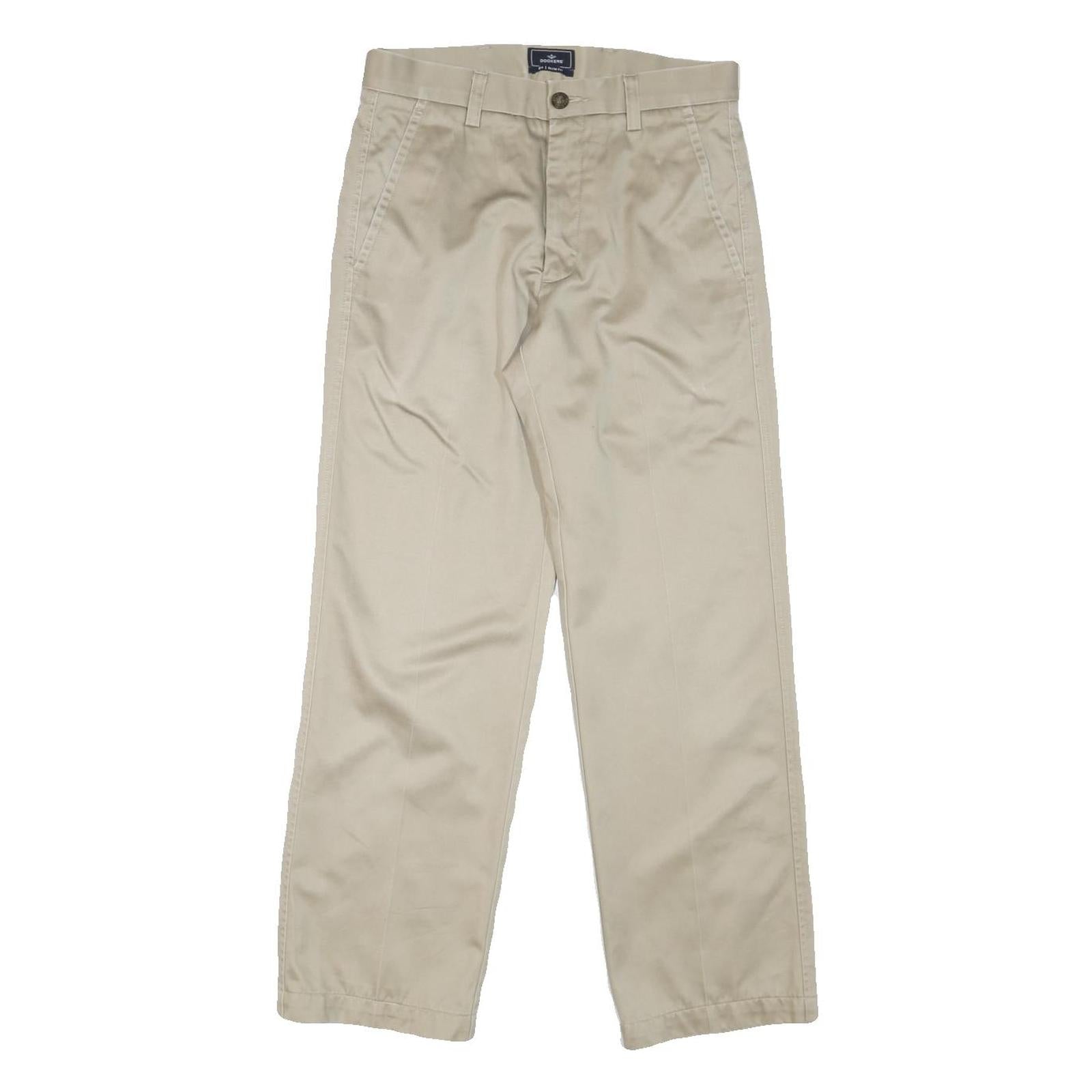DOCKERS Mens Cotton Blend Beige Regular Straight Trousers W30 L29 Casual Smart Refurbished - N/A refurbished available on Cerqular