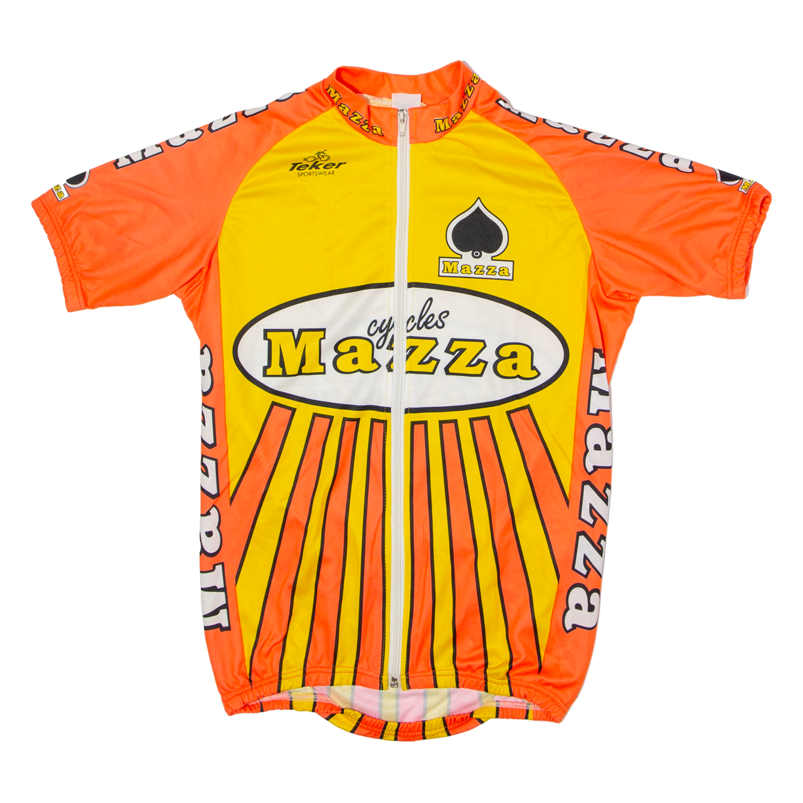 TEKER Mazza Cycles Full Zip Cycling Mens Jersey Orange High Neck M Refurbished - N/A refurbished available on Cerqular