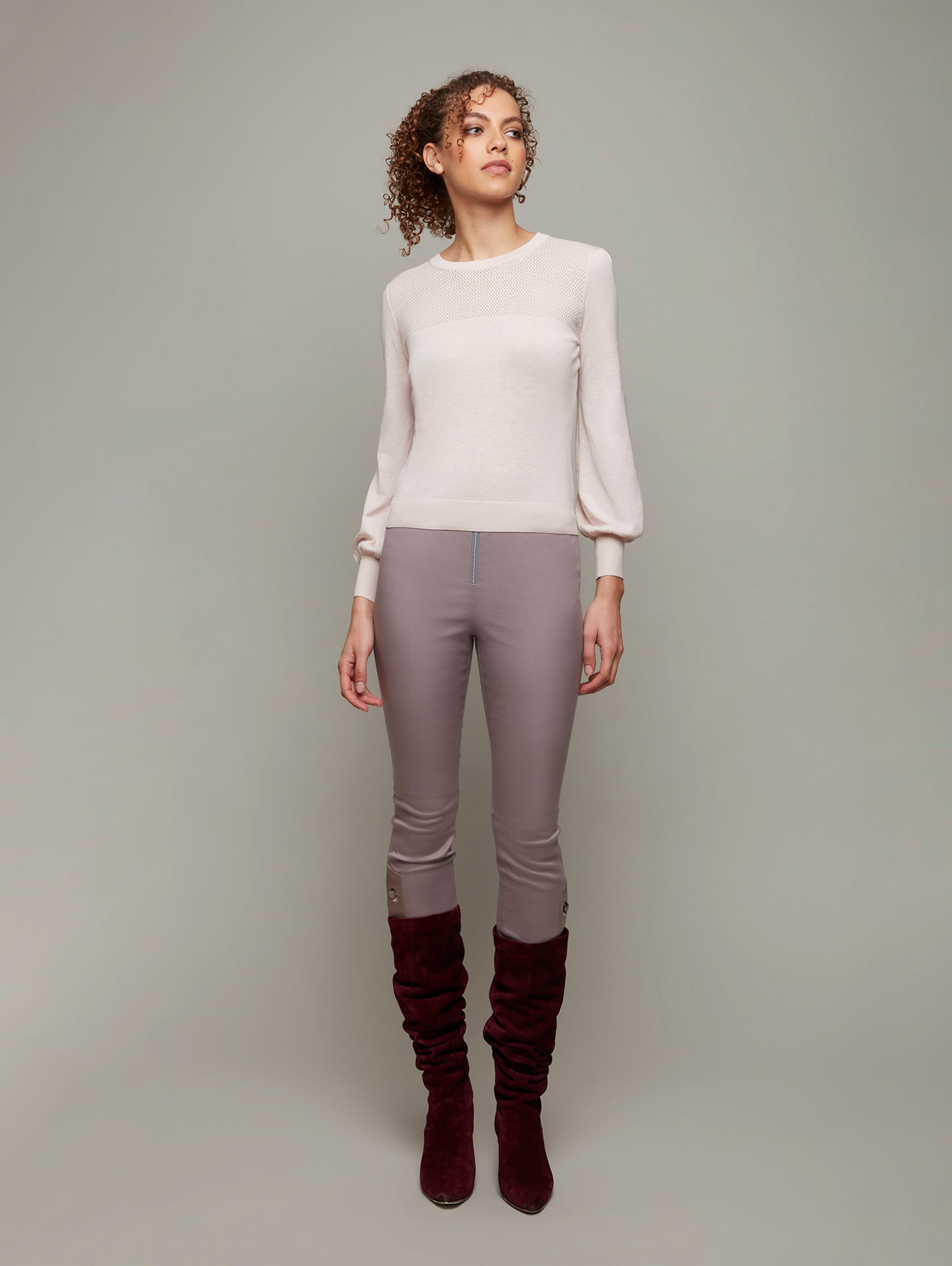 FREESIA | Cotton-Silk Knit Top | Color: Pearl Pink | Size: L Refurbished - N/A refurbished available on Cerqular
