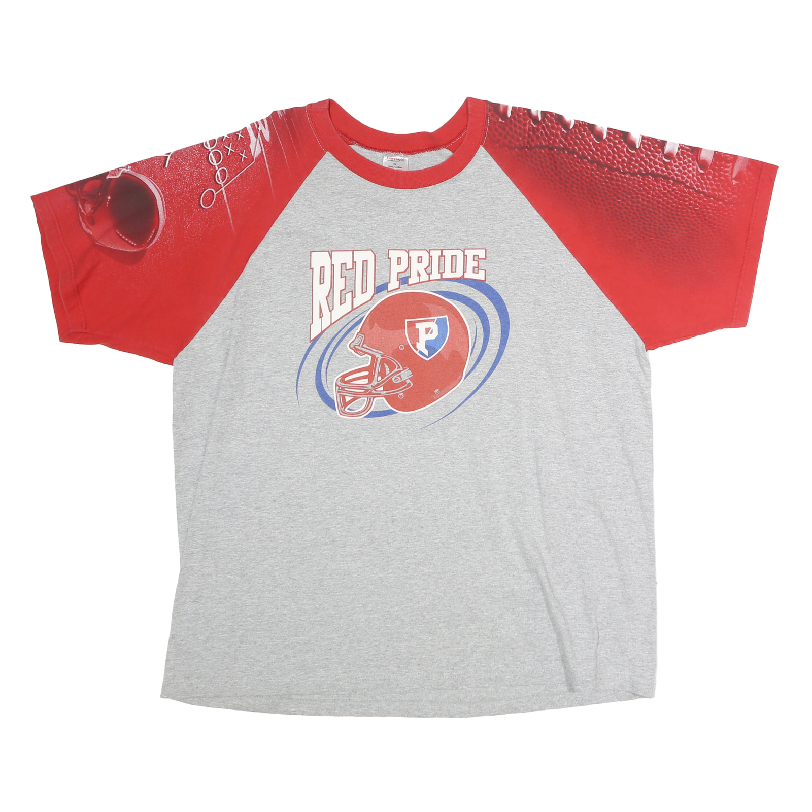 EVERYDAY LIFE Mens Grey & Red Red Pride Graphic T-Shirt XL Short Sleeve Crew Refurbished - N/A refurbished available on Cerqular