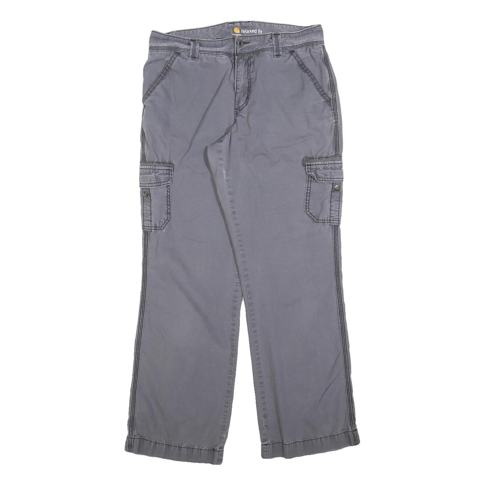 CARHARTT Womens Cotton Blend Relaxed Grey Cargo Trousers W30 L32 Casual Workwear Refurbished - N/A refurbished available on Cerqular