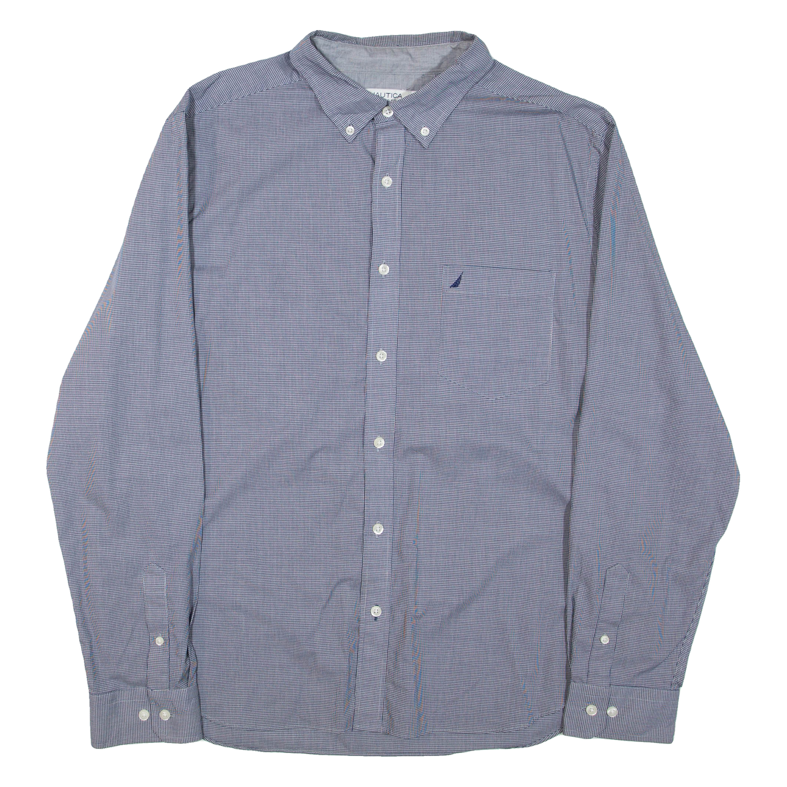 NAUTICA Mens Shirt Grey Gingham Long Sleeve XL Refurbished - N/A refurbished available on Cerqular