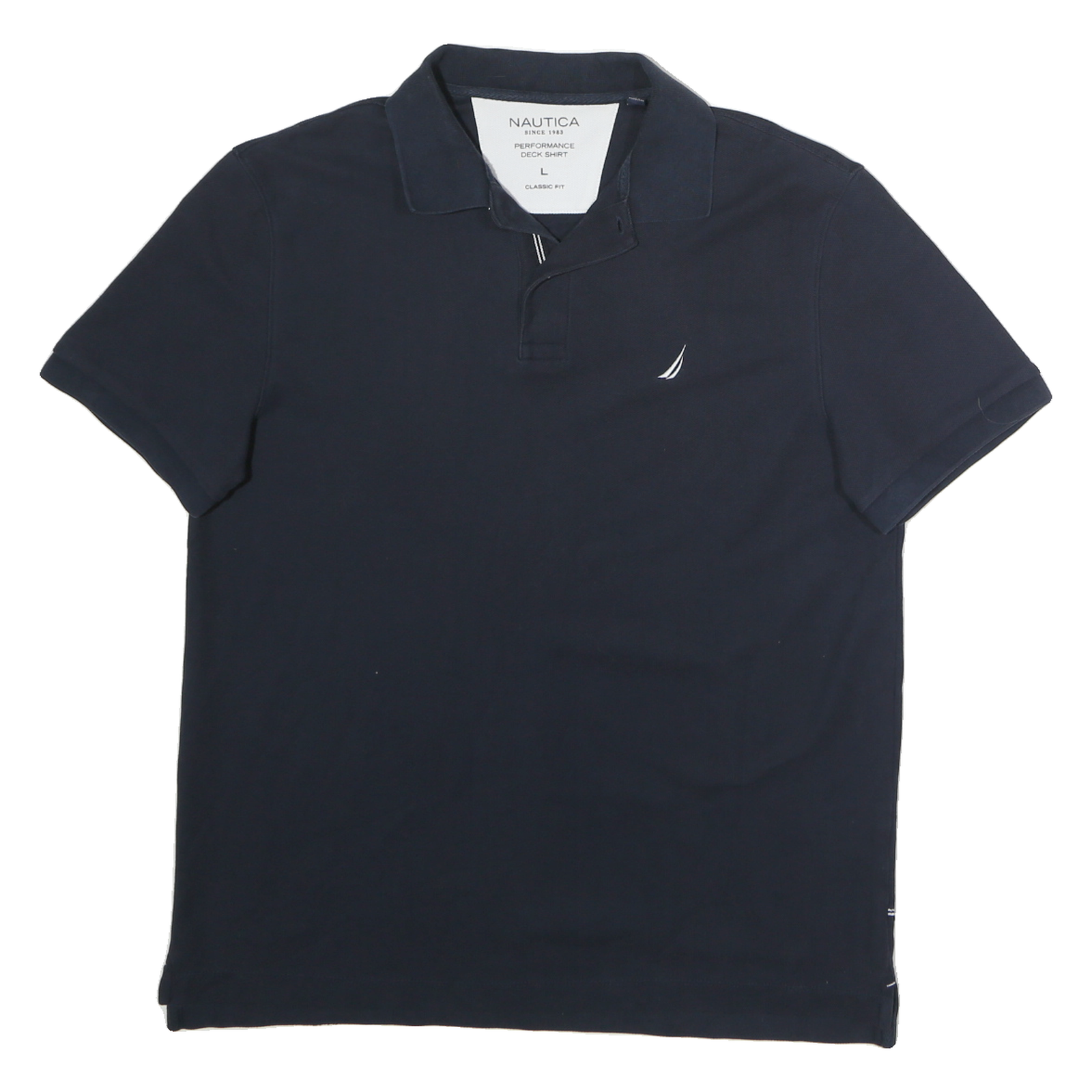 NAUTICA Mens Blue Short Sleeve Plain L Cotton Polo Shirt Classic Fit Refurbished - N/A refurbished available on Cerqular