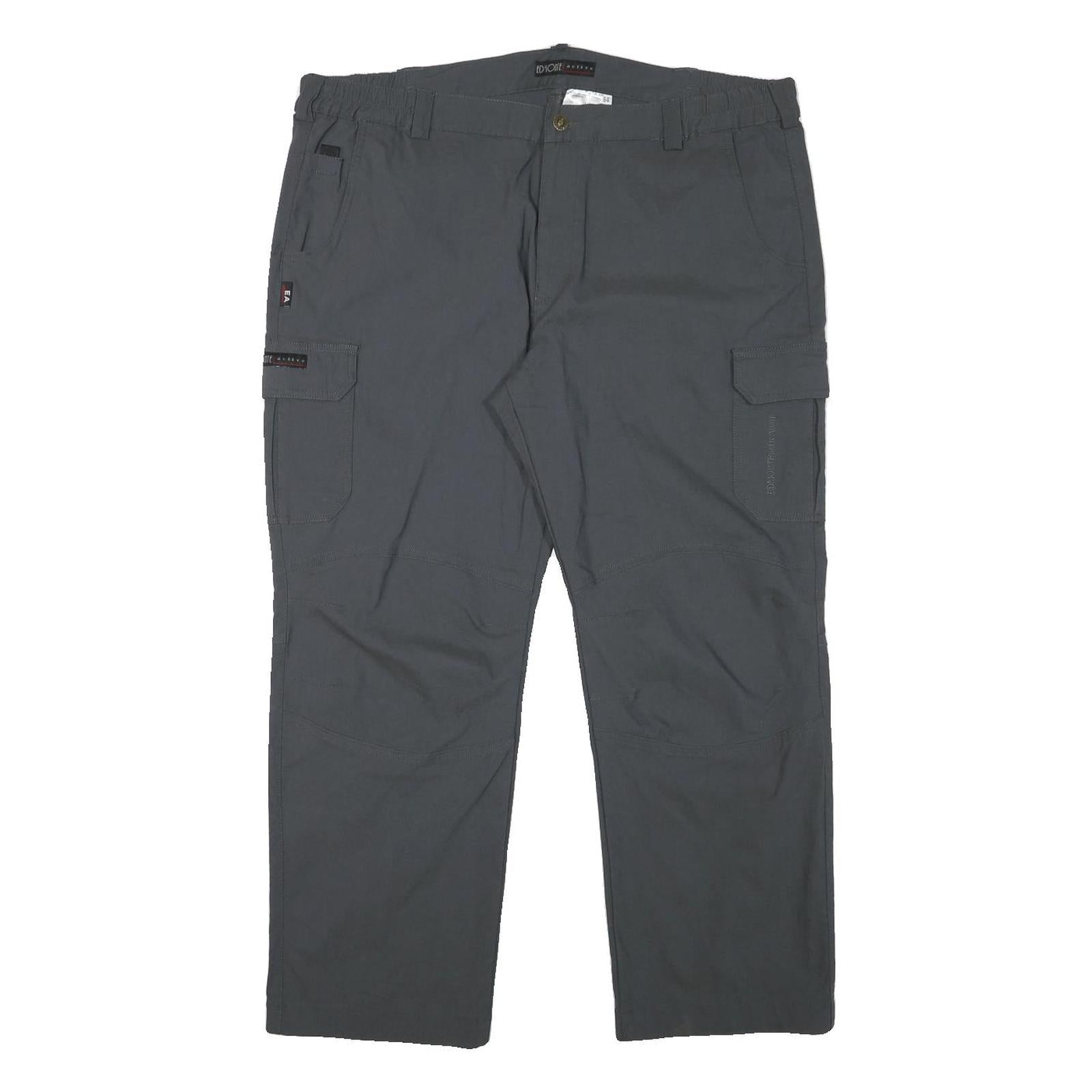 EDMONTE Mens Grey Polyester Blend Regular Fit Straight Leg Trousers W40 L27 Refurbished - N/A refurbished available on Cerqular