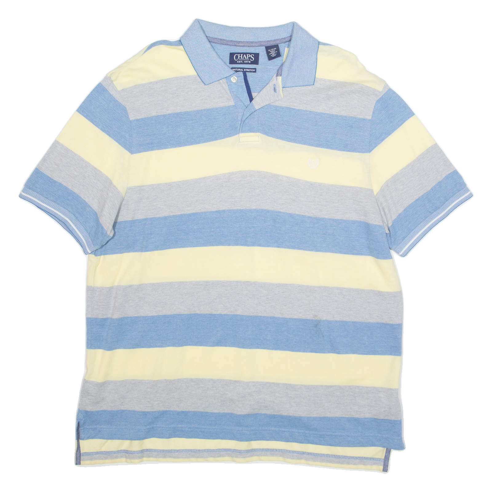 CHAPS Mens Polo Shirt Yellow Colourblock L Refurbished - N/A refurbished available on Cerqular