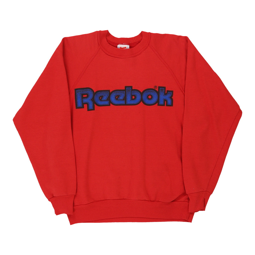 Made in Canada Reebok Spellout Sweatshirt - Small Red Cotton Refurbished - Thrifted (note: this is a term often used to describe second- refurbished available on Cerqular
