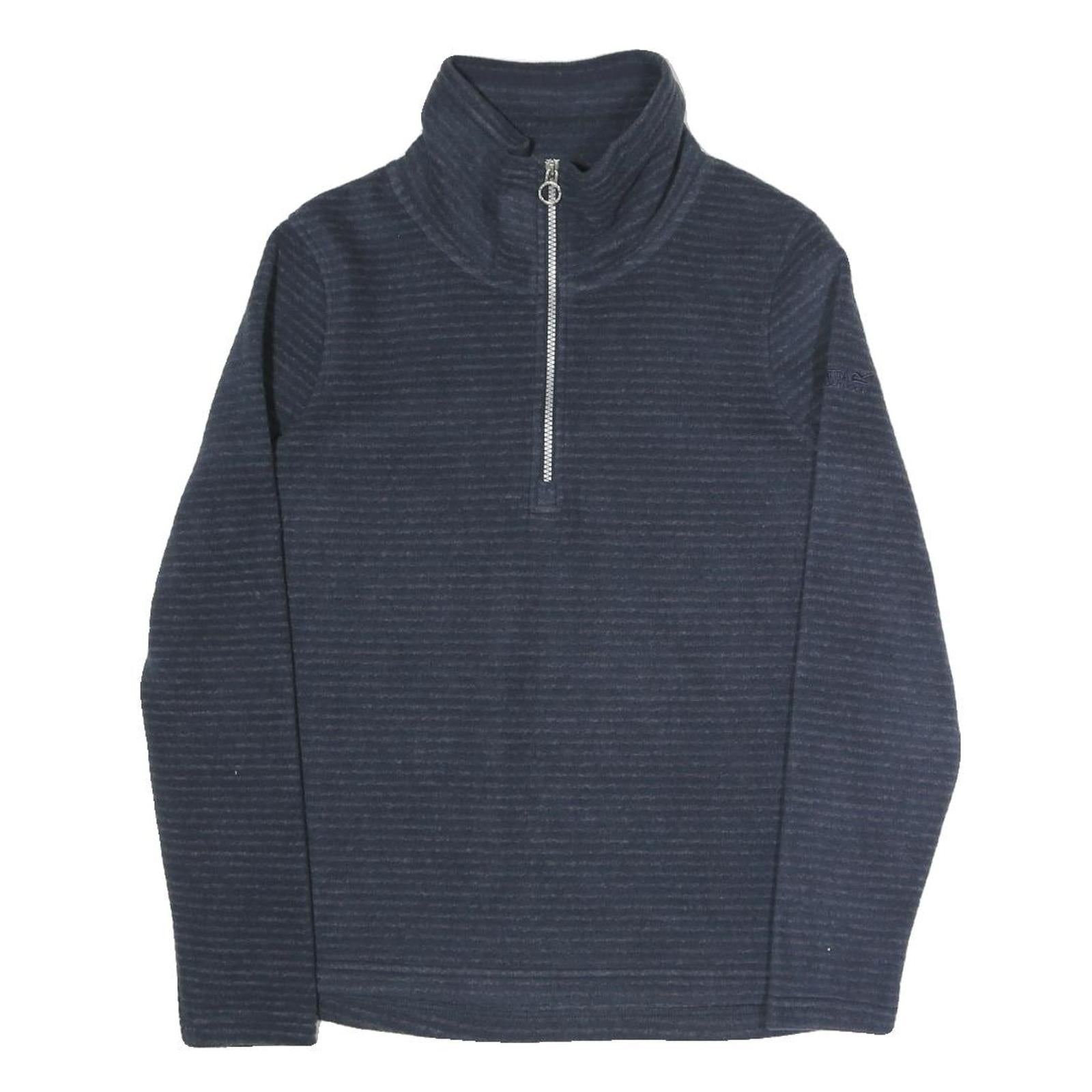 REGATTA Womens Navy Blue Plain Full Zip Jumper Crew Neck Polyester Blend UK 10 Refurbished - N/A refurbished available on Cerqular