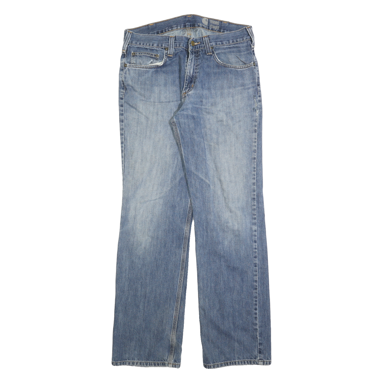 CARHARTT Mens Jeans Blue Relaxed Straight Denim Medium W32 L34 Workwear Zip Refurbished - N/A refurbished available on Cerqular