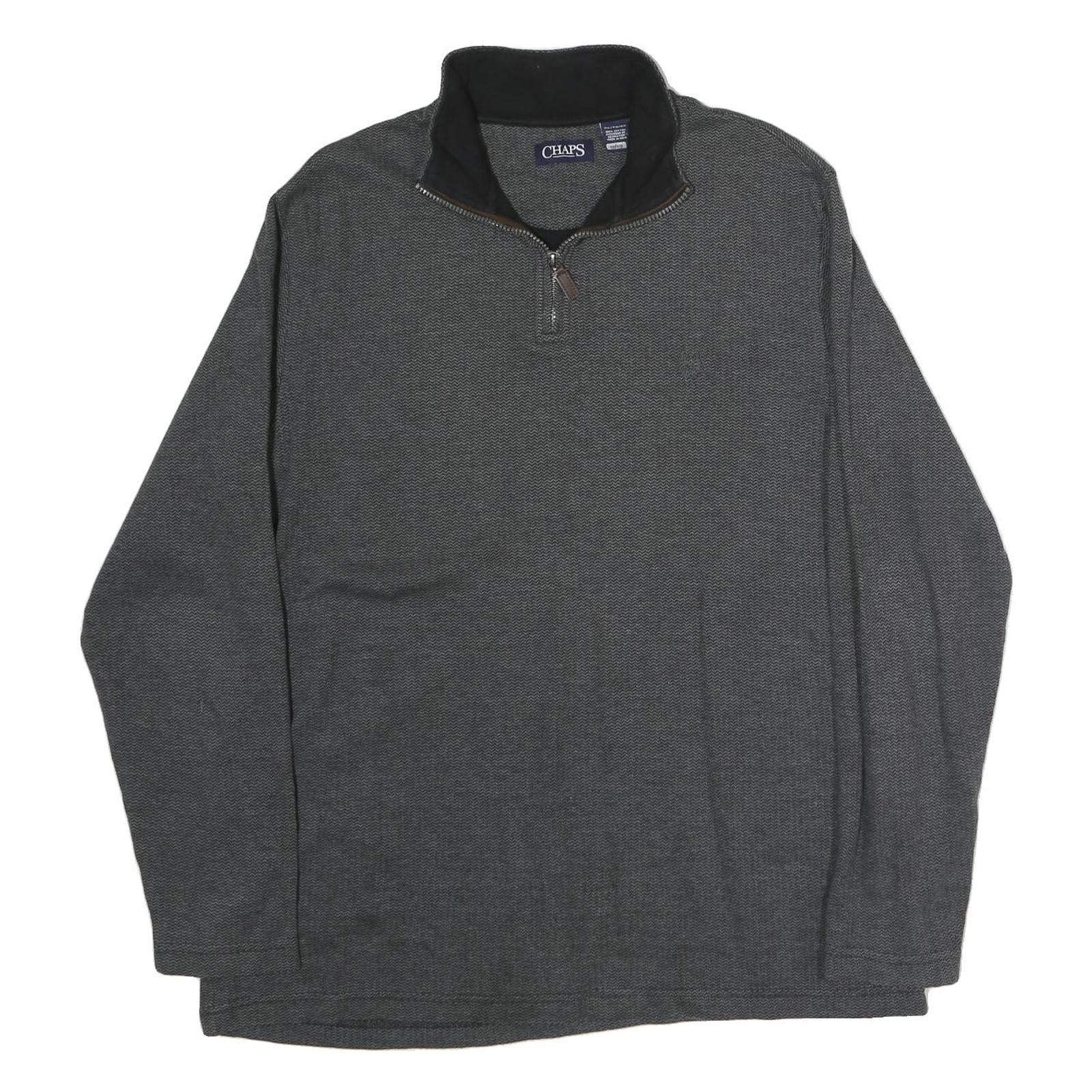 CHAPS Mens Grey 1/4 Zip XL Cotton Pullover Sweatshirt Casual Refurbished - N/A refurbished available on Cerqular