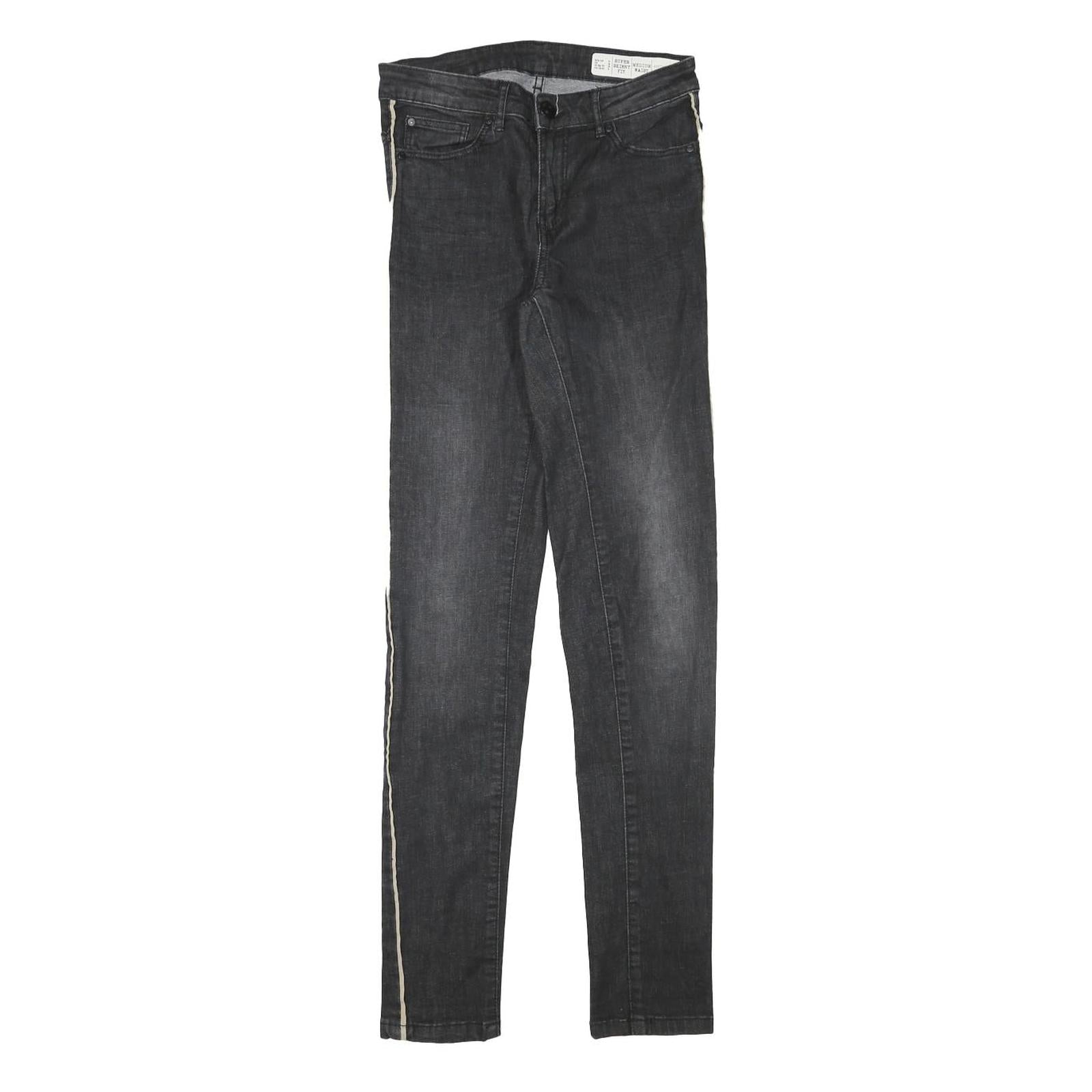 ESMARA Womens Slim Fit Black Skinny Denim Jeans W27 L30 Side Stripe Detail Refurbished - N/A refurbished available on Cerqular