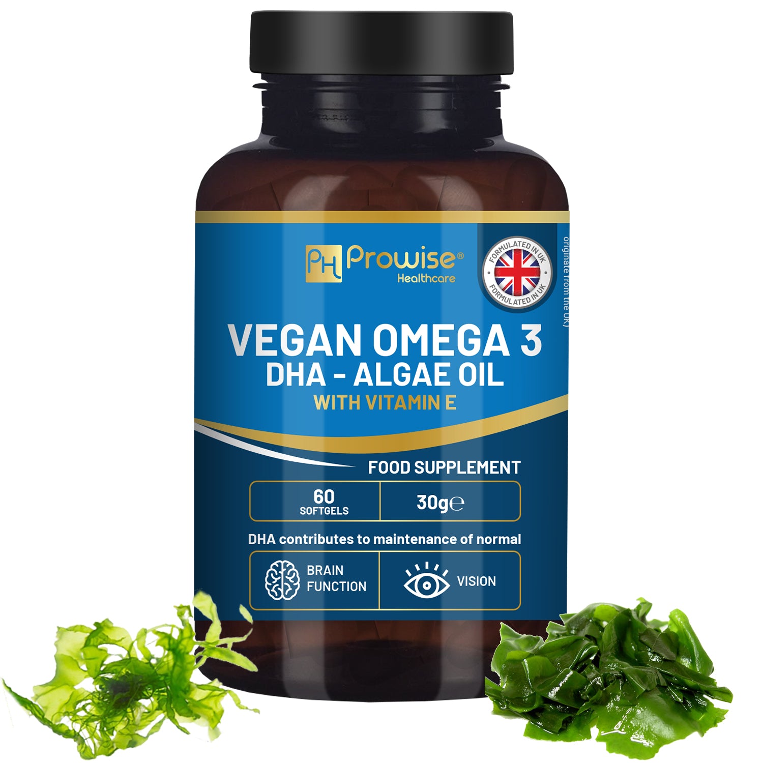 Buy Prowise Vegan Omega-3 DHA from Algae Oil | 60 Softgels with Vitamin E | 400mg DHA + 10mg Vitamin E | 100% Plant-Based | Supports Brain, Eye, and Joint Health Refurbished - $27.20 Prowise Vegan Omega-3 DHA from Algae Oil | 60 Softgels with Vitamin E | 400mg DHA + 10mg Vitamin E | 100% Plant-Based | Supports Brain, Eye, and Joint Health Refurbished - Prowise Healthcare refurbished available on Cerqular