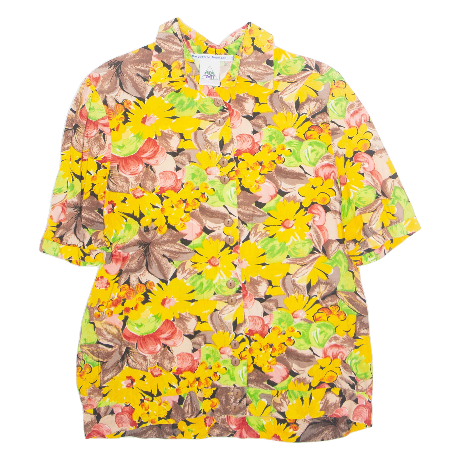 NEW TAST Womens Printed Blouse Yellow Crazy Pattern M Refurbished - N/A refurbished available on Cerqular