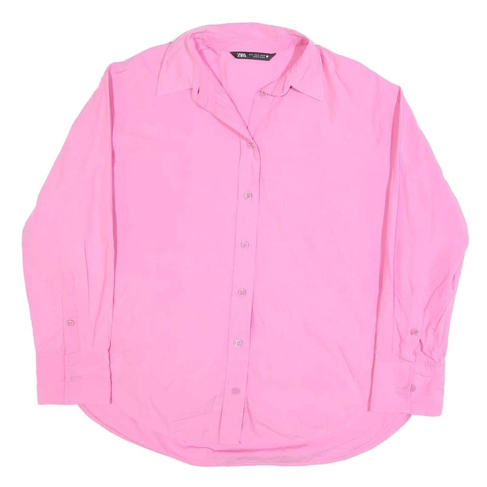 ZARA Womens Pink Blouse Long Sleeve Collared Shirt S Classic Elegant Refurbished - N/A refurbished available on Cerqular