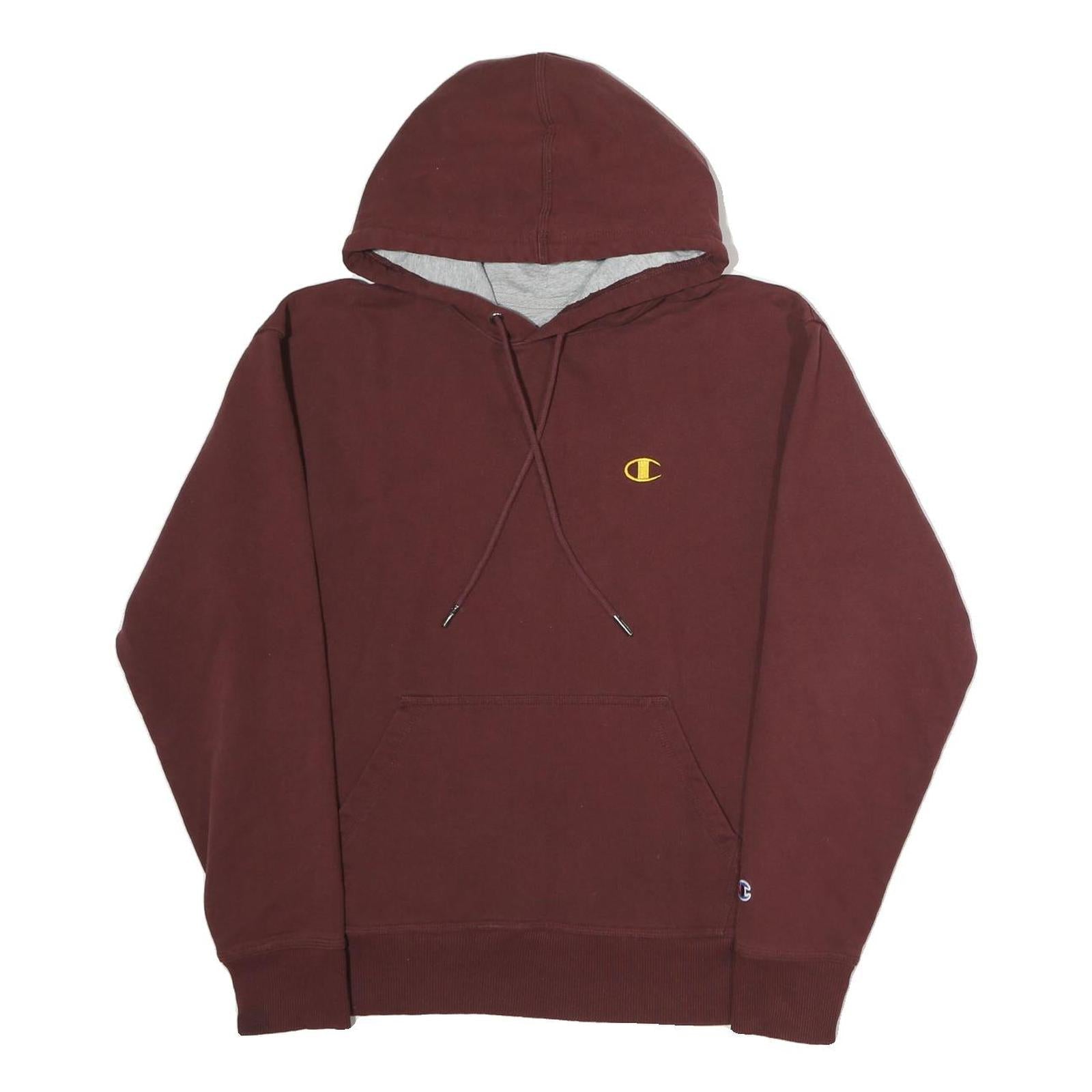 CHAMPION Mens Maroon Hoodie M Small Logo Pullover Cotton Blend Comfortable Fit Refurbished - N/A refurbished available on Cerqular