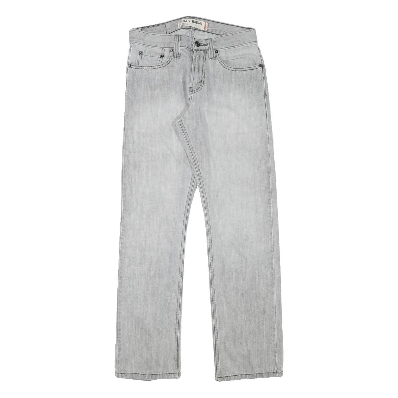 LEVI'S Mens Slim Light Grey Denim Slim Straight Zip W29 L28 Casual Jeans Refurbished - N/A refurbished available on Cerqular