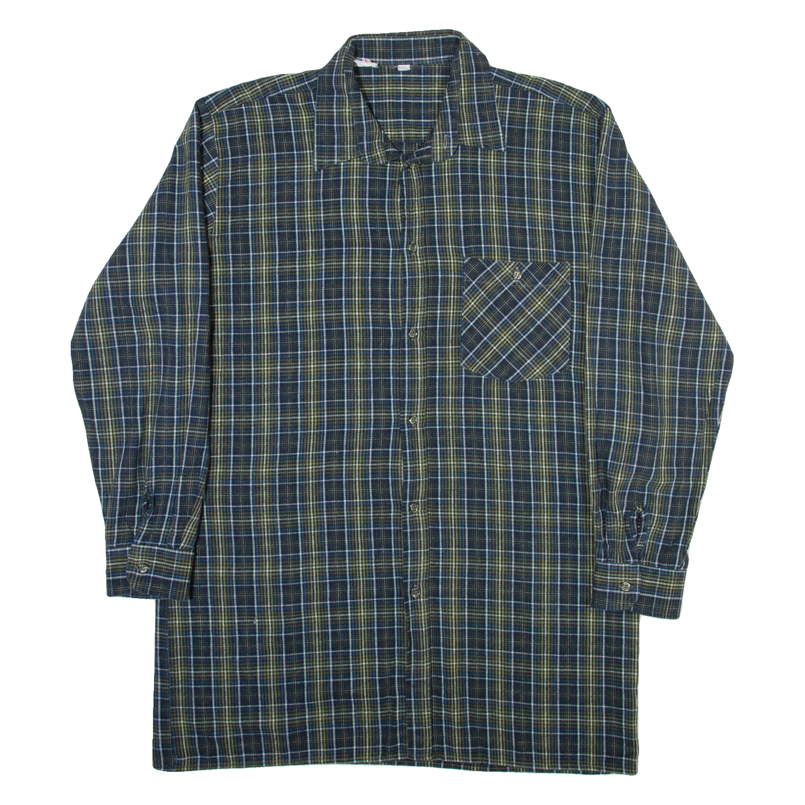 Mens Shirt Blue Check Long Sleeve L Refurbished - N/A refurbished available on Cerqular