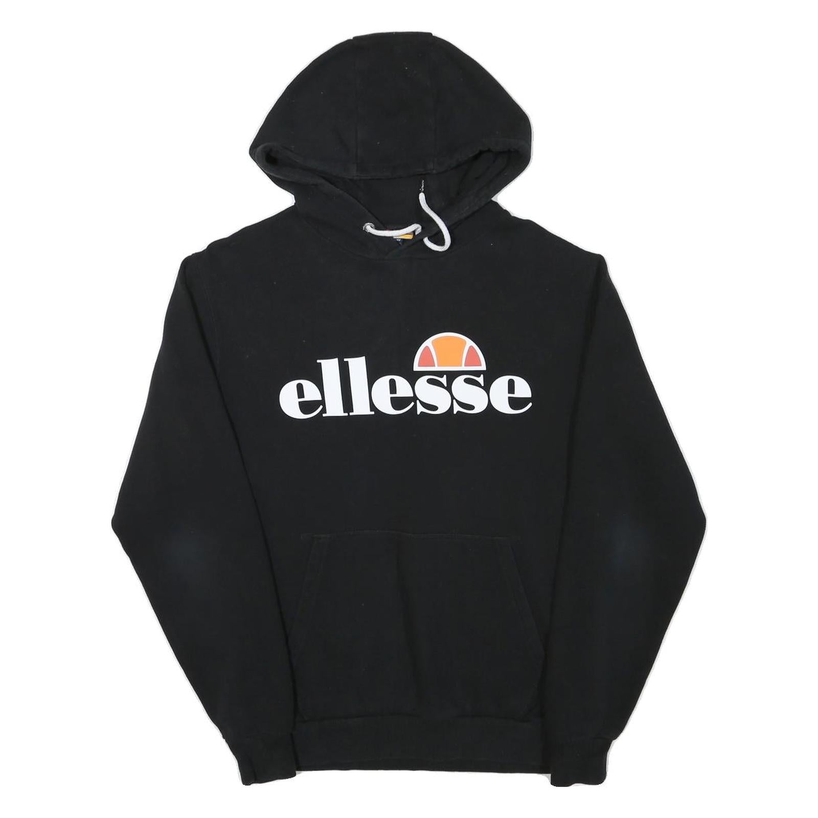 ELLESSE Womens Black Hoodie UK 12 Cotton Blend Classic Logo Pullover Refurbished - N/A refurbished available on Cerqular