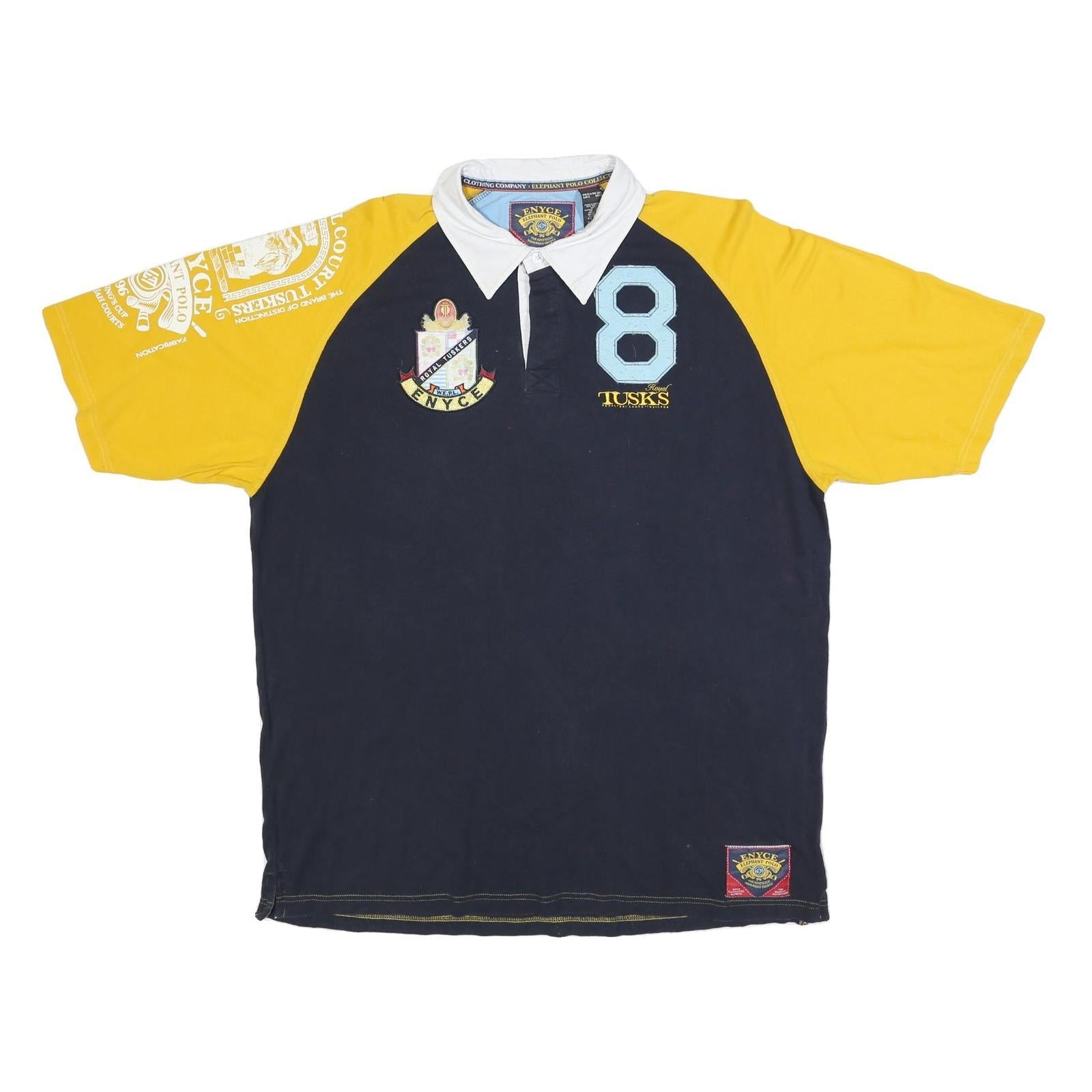 ENYCE Mens Blue & Yellow Polo Shirt 3XL Cotton Blend Embroidered Crest Casual Refurbished - N/A refurbished available on Cerqular