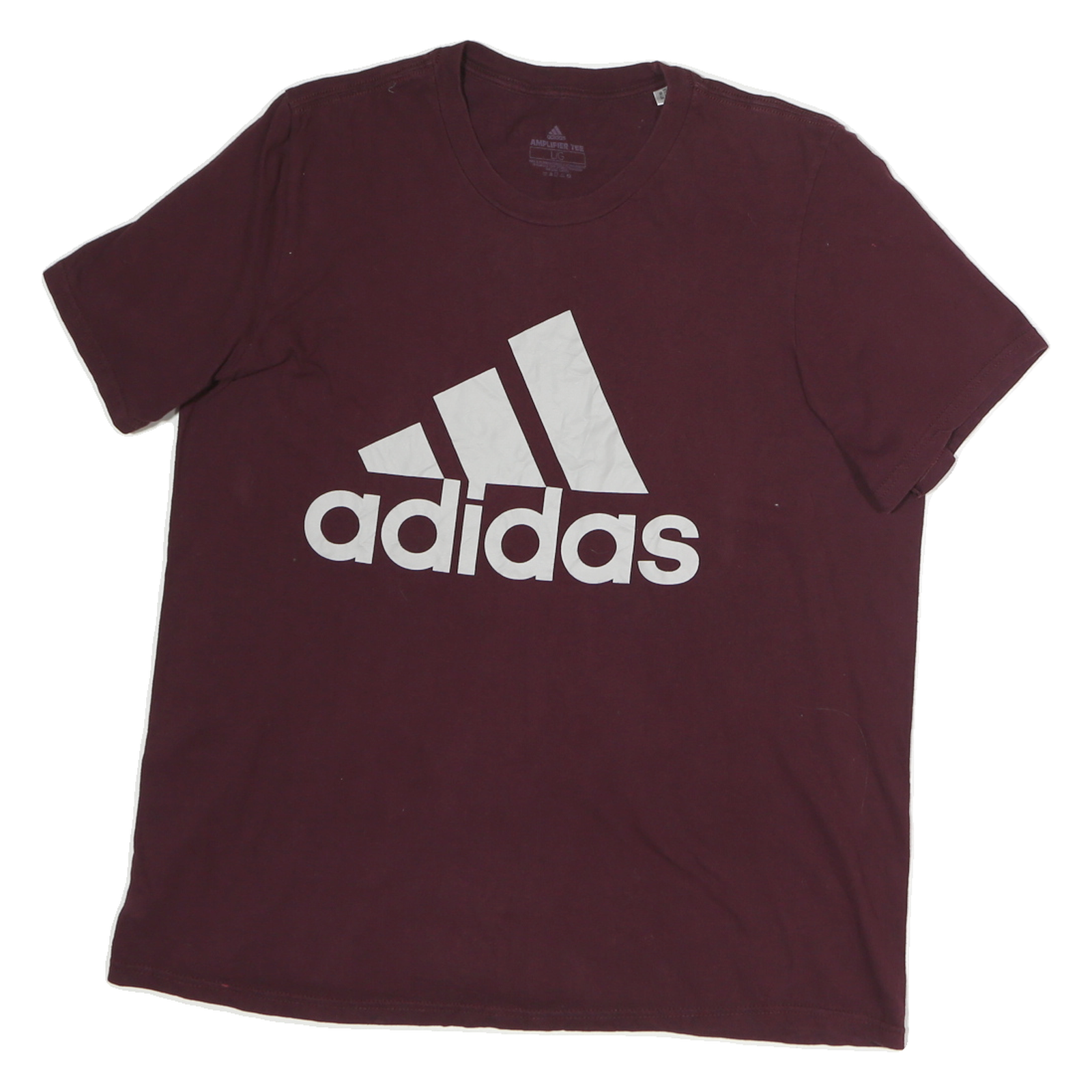 ADIDAS Mens Maroon Cotton Graphic T-Shirt L Short Sleeve Crew Neck Logo Print Refurbished - N/A refurbished available on Cerqular