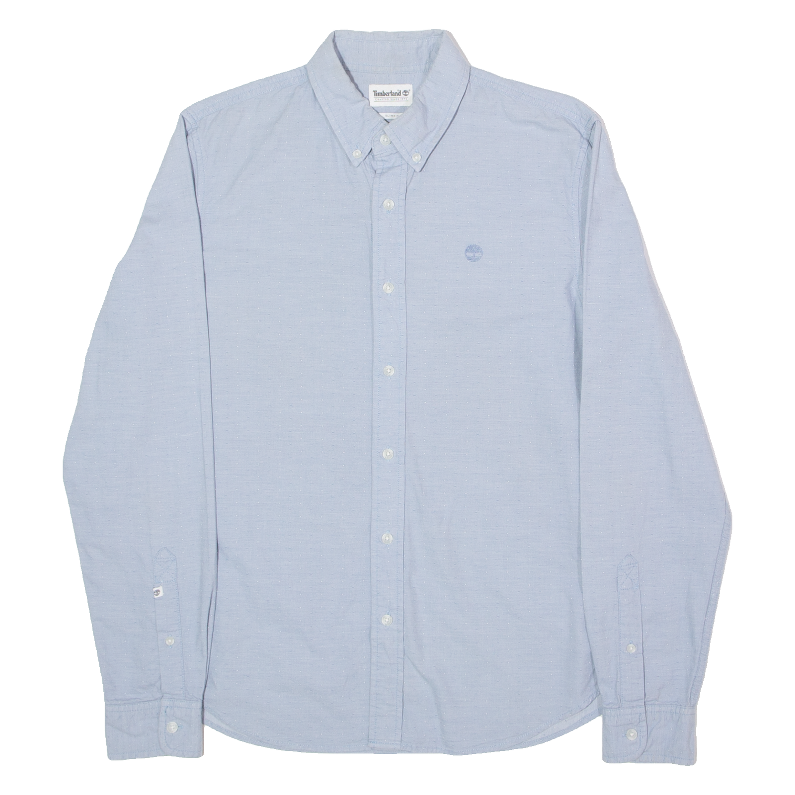 TIMBERLAND Slim Fit Mens Shirt Blue Spotted Long Sleeve M Refurbished - N/A refurbished available on Cerqular