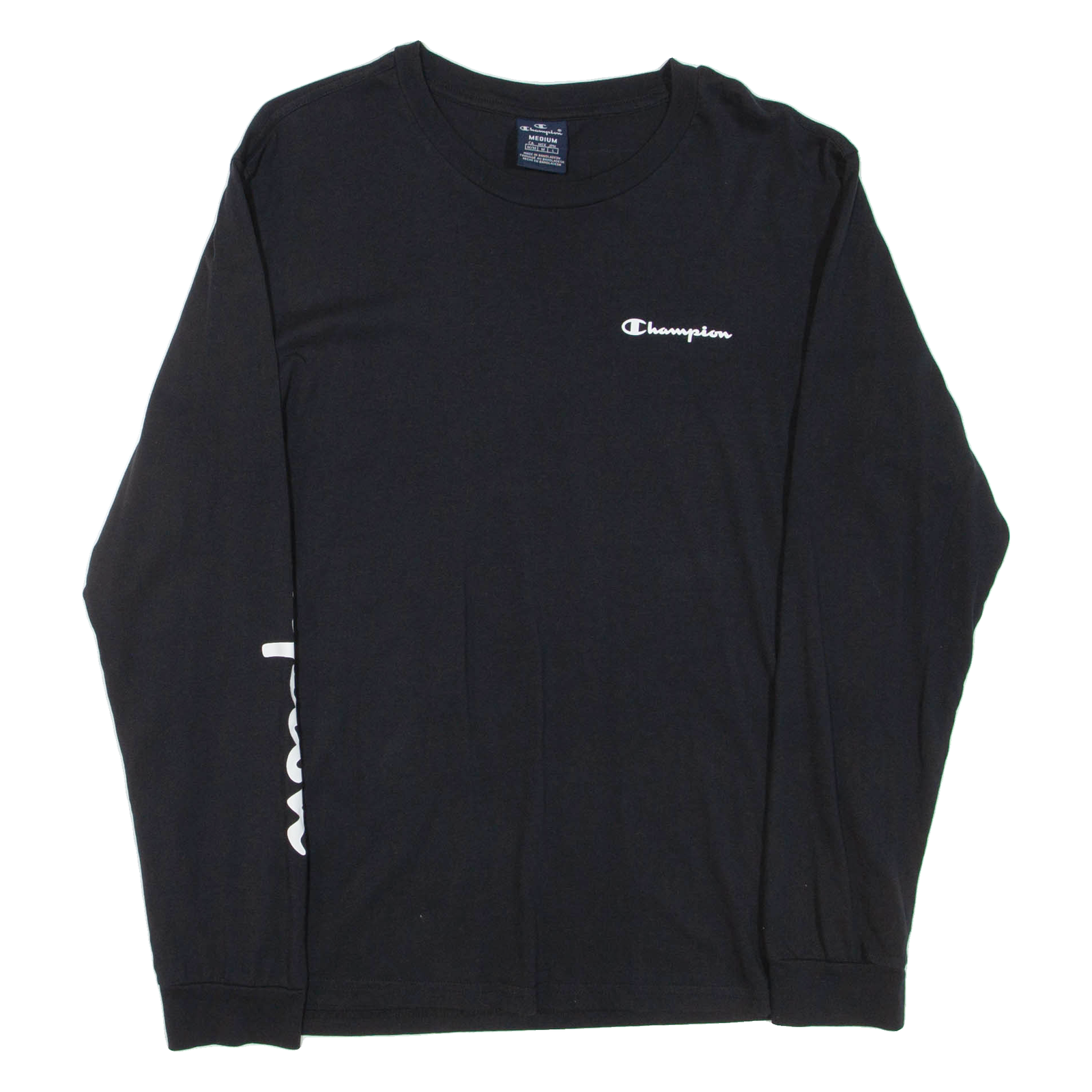 CHAMPION Mens T-Shirt Black Long Sleeve M Refurbished - N/A refurbished available on Cerqular