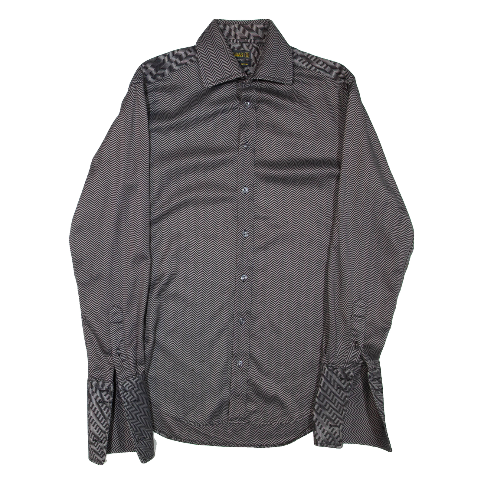 TED BAKER Endurance Mens Formal Shirt Grey Chevron Long Sleeve M Refurbished - N/A refurbished available on Cerqular