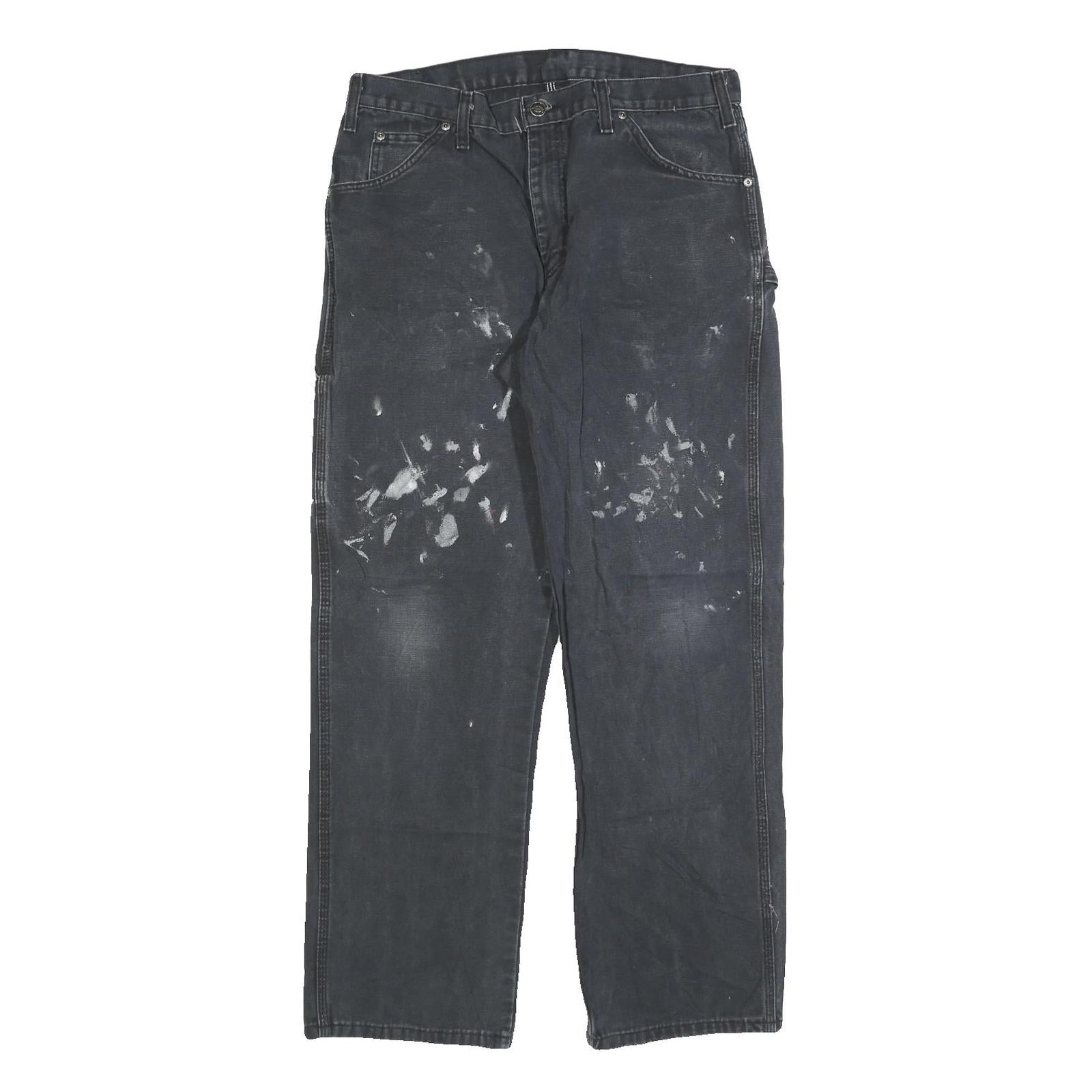 DICKIES Mens Jeans Black Regular Straight Denim Medium W32 L32 Workwear Utility Refurbished - N/A refurbished available on Cerqular