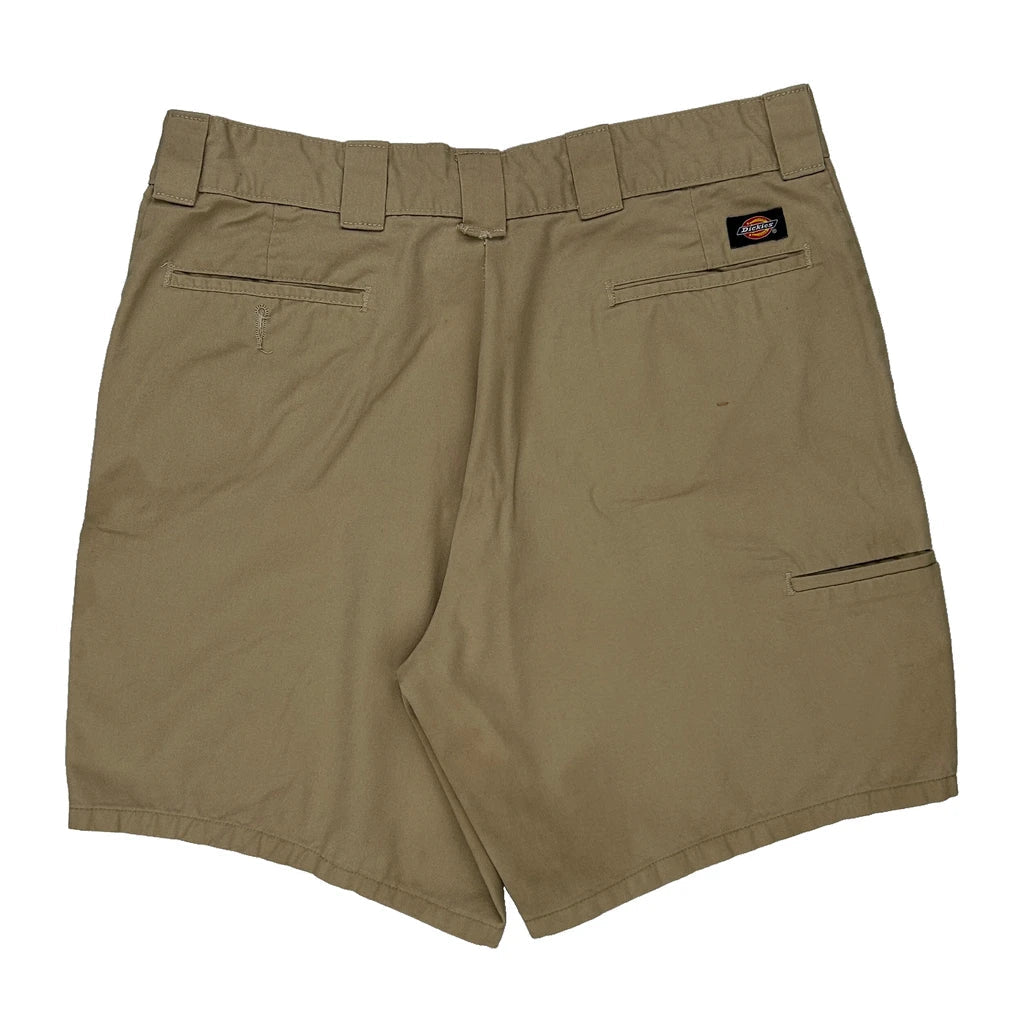 Dickies Shorts - 34W 9L Khaki Cotton Refurbished - Thrifted (note: this is a term often used to describe second- refurbished available on Cerqular