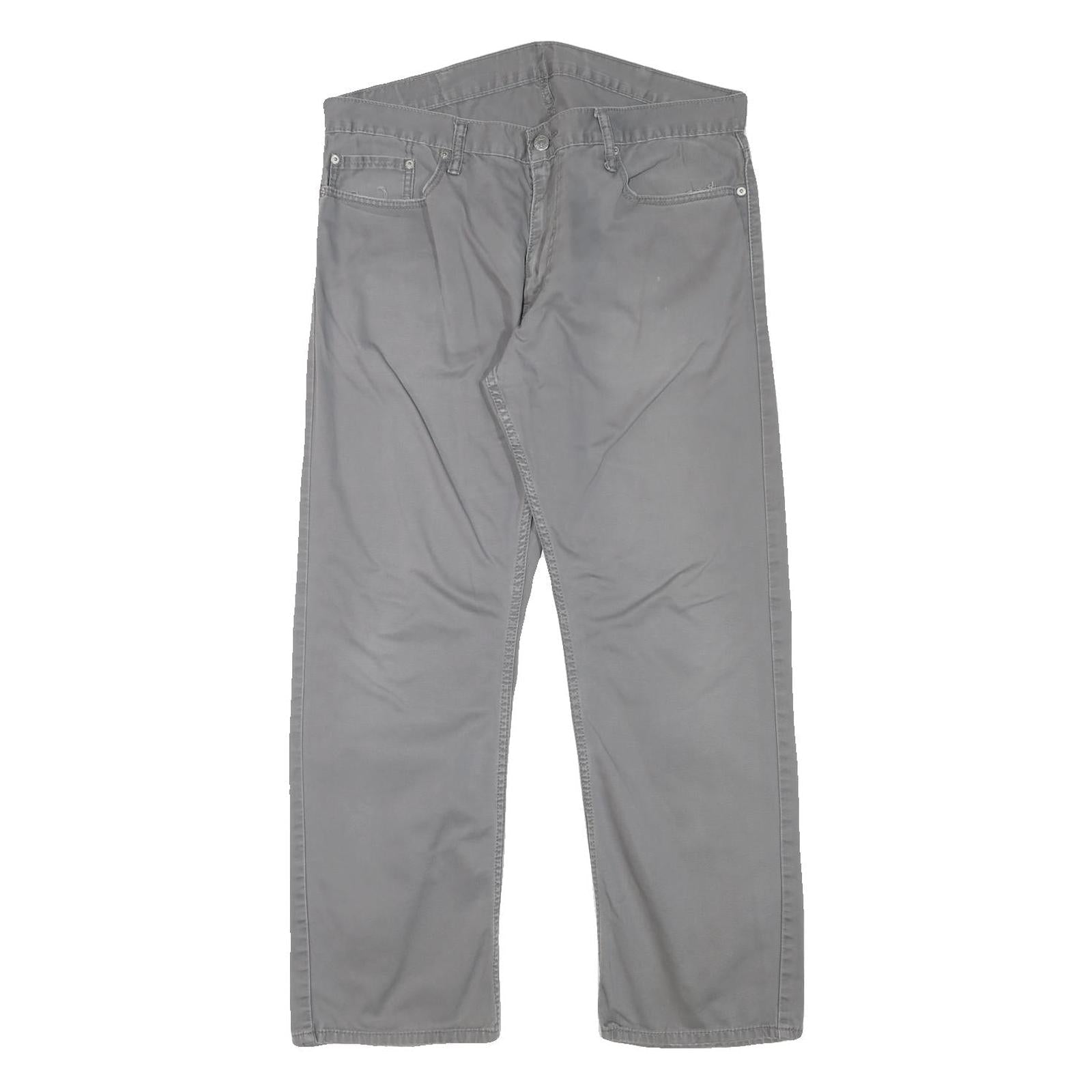LEVI'S Mens Regular Fit Grey Cotton Blend Zip Trousers W37 L29 Casual Everyday Refurbished - N/A refurbished available on Cerqular