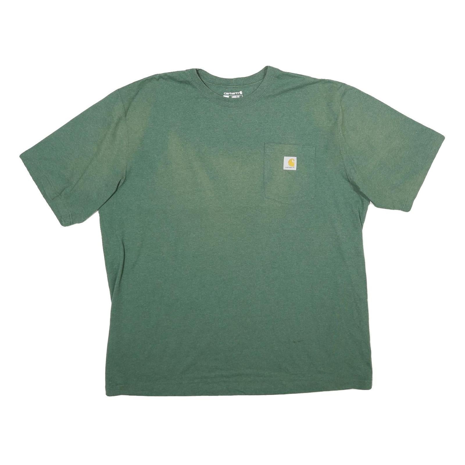 CARHARTT Mens Green Pocket T-Shirt XL Short Sleeve Crew Neck Cotton Casual Refurbished - N/A refurbished available on Cerqular