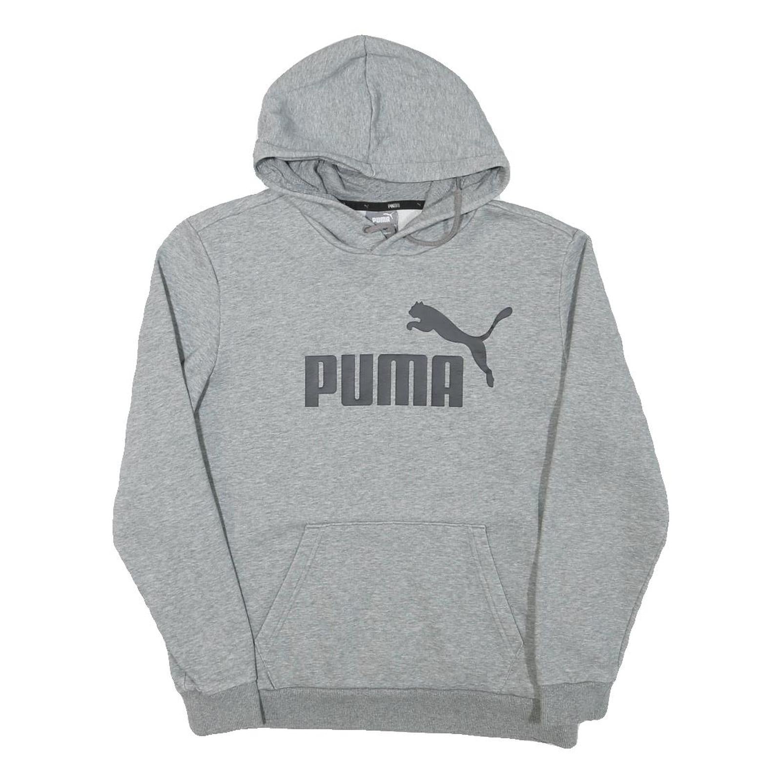 PUMA Mens Grey Hoodie S Cotton Blend Pullover Hooded Sweatshirt Logo Refurbished - N/A refurbished available on Cerqular
