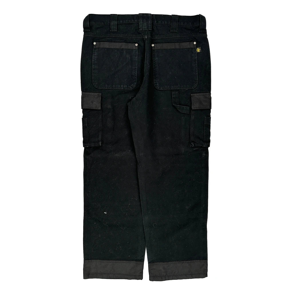Buy Unbranded Double Knee Cargo Trousers - 36W 30L Black Cotton Refurbished - $46.89 Unbranded Double Knee Cargo Trousers - 36W 30L Black Cotton Refurbished - Thrifted (note: this is a term often used to describe second- refurbished available on Cerqular