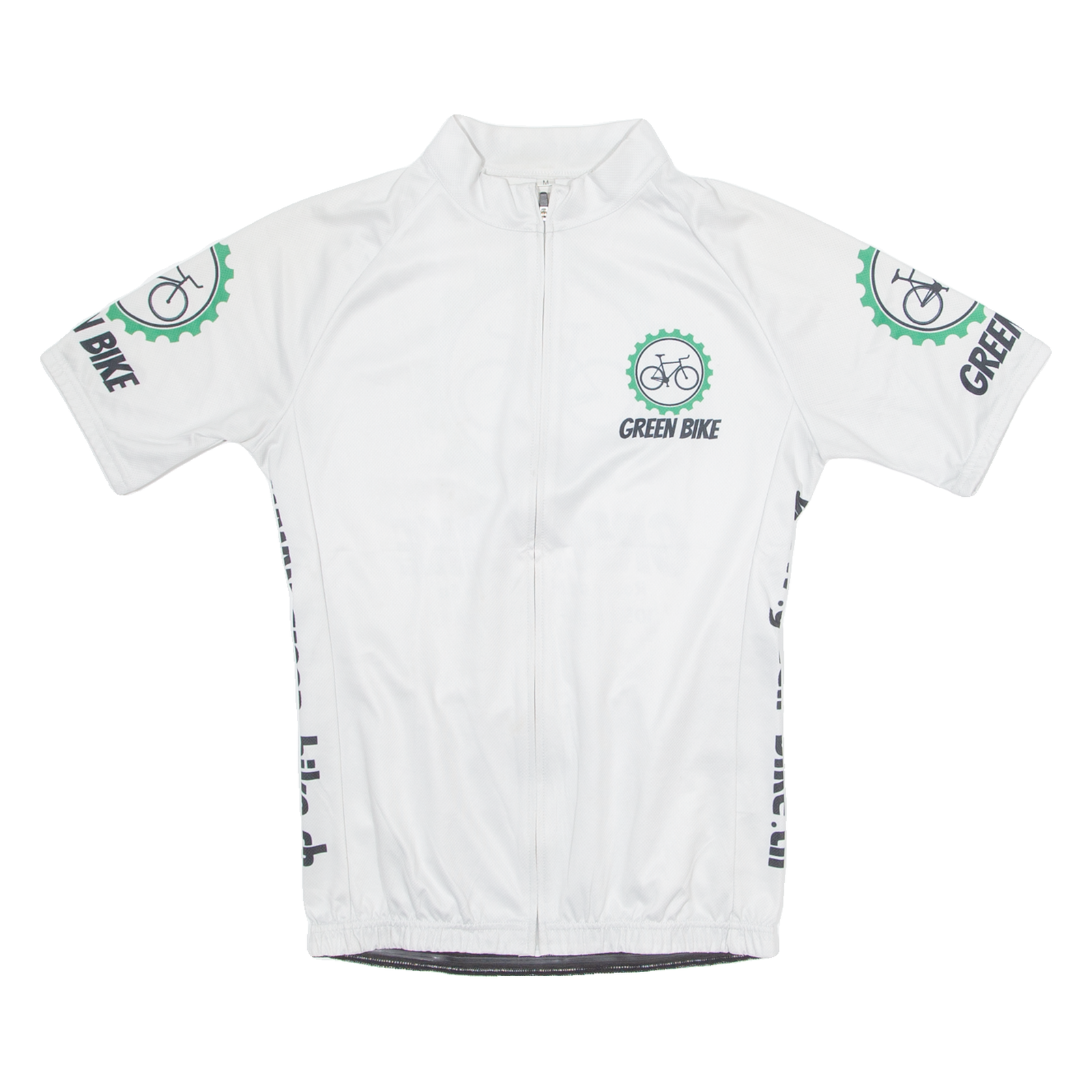 GREEN BIKE Cycling Mens Jersey White 1/4 Zip M Refurbished - N/A refurbished available on Cerqular