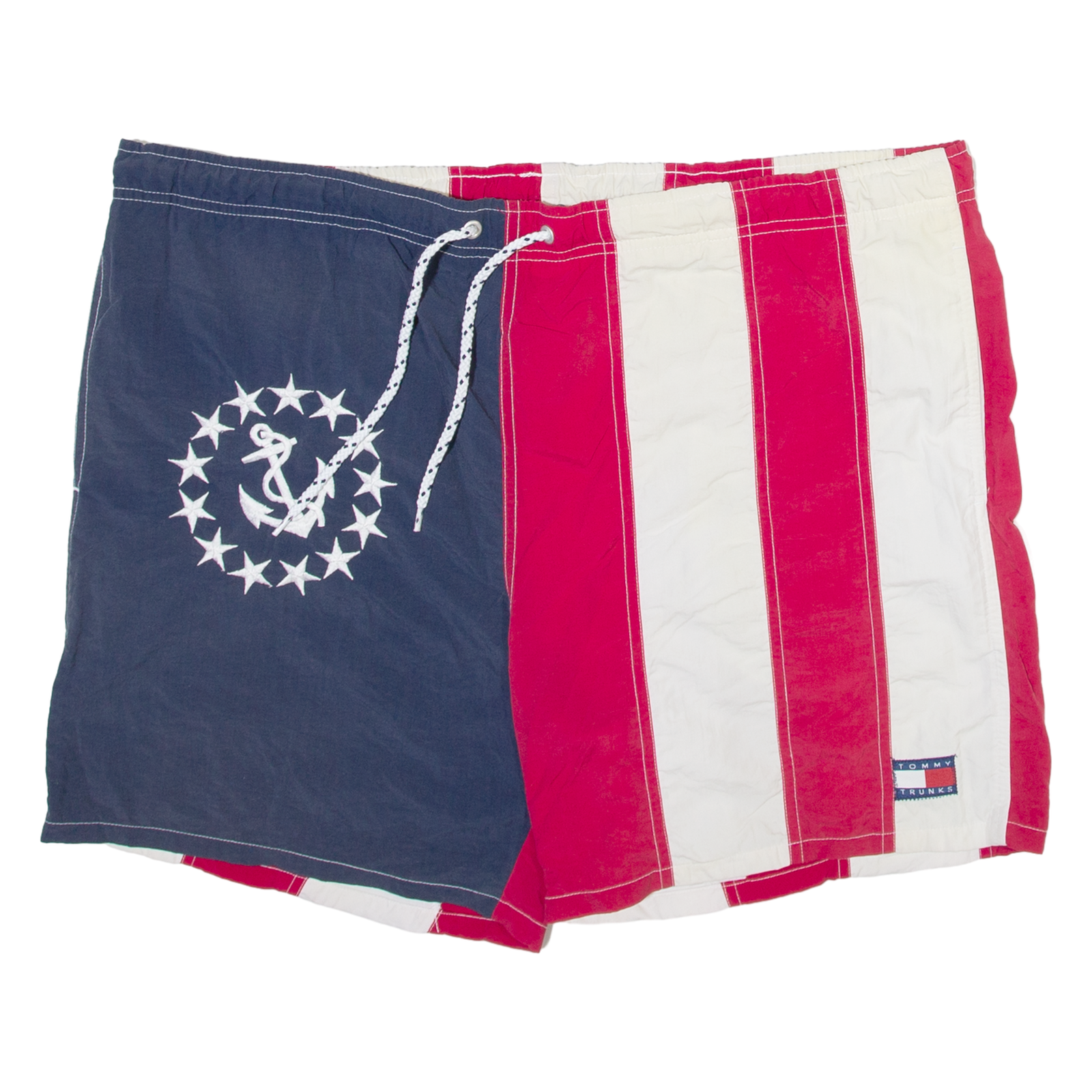 TOMMY HILFIGER Mens Swimming Shorts Red Relaxed Striped M W42 Refurbished - N/A refurbished available on Cerqular