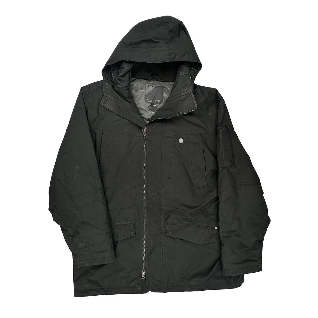 Oakley Jacket - 2XL Black Polyester Refurbished - Thrifted (note: this is a term often used to describe second- refurbished available on Cerqular