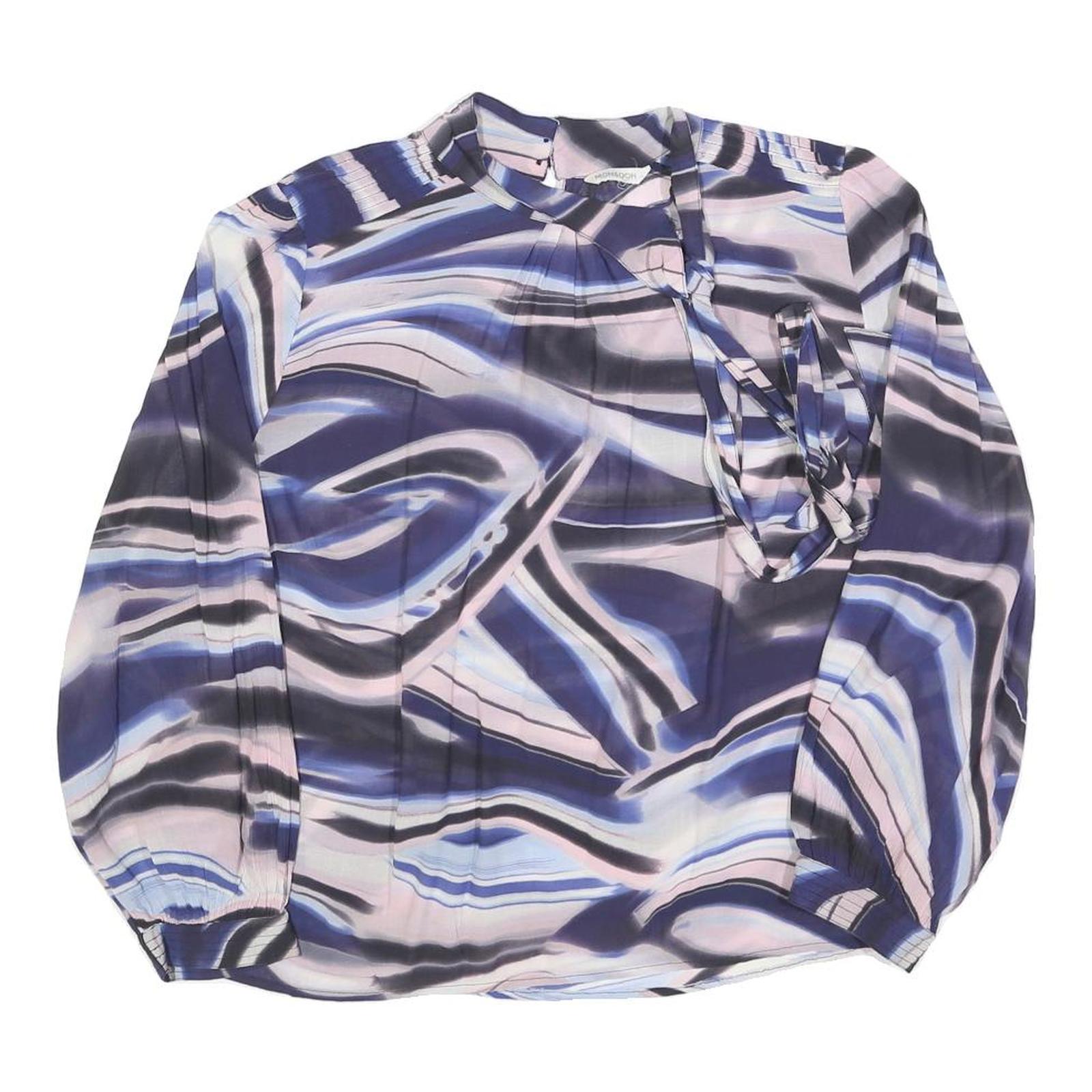 MONSOON Womens Blue & Pink Printed Blouse Long Sleeve Round Neck M Stylish Top Refurbished - N/A refurbished available on Cerqular