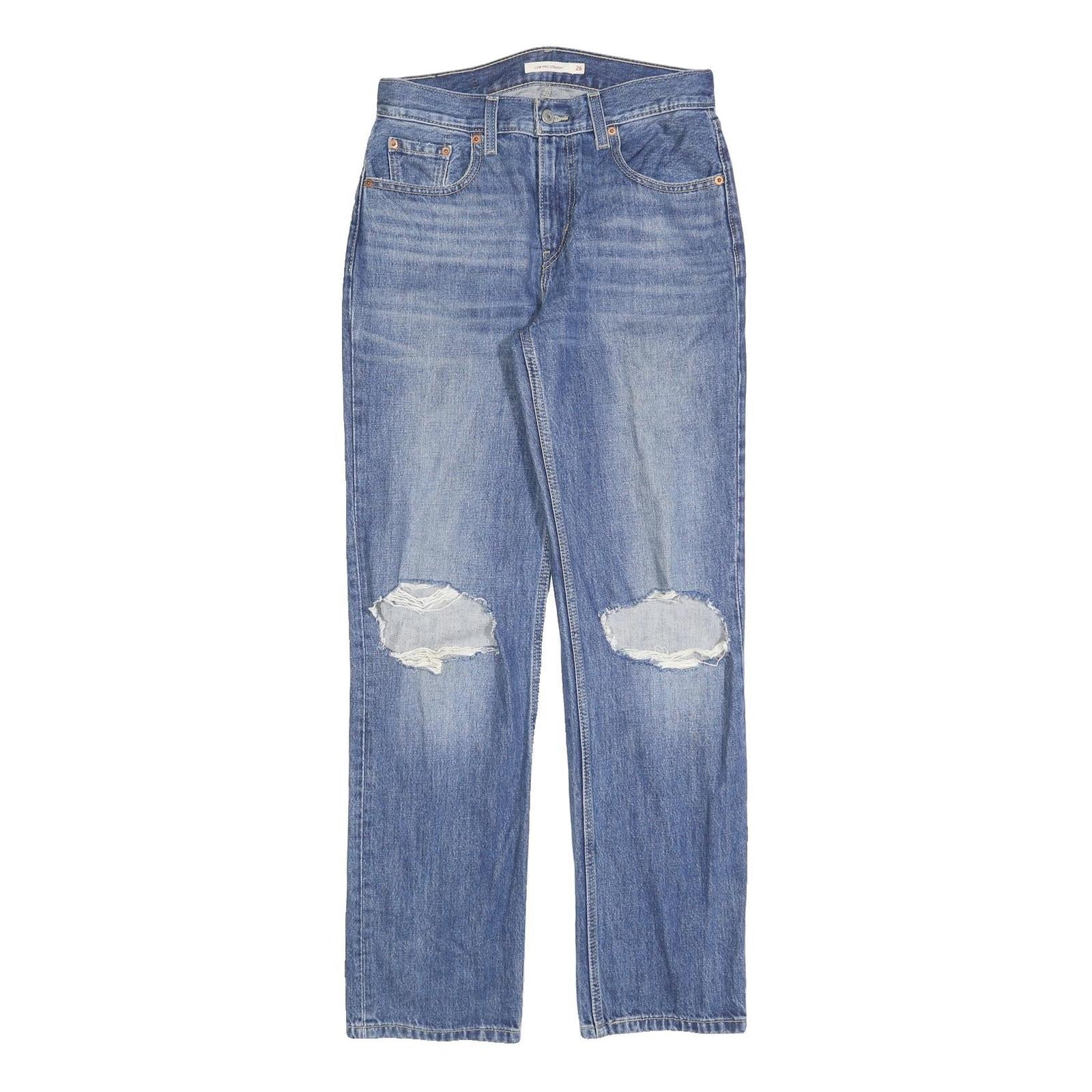 LEVI'S Womens Regular Blue Denim Stone Wash W29 L31 Distressed Zip Jeans Refurbished - N/A refurbished available on Cerqular