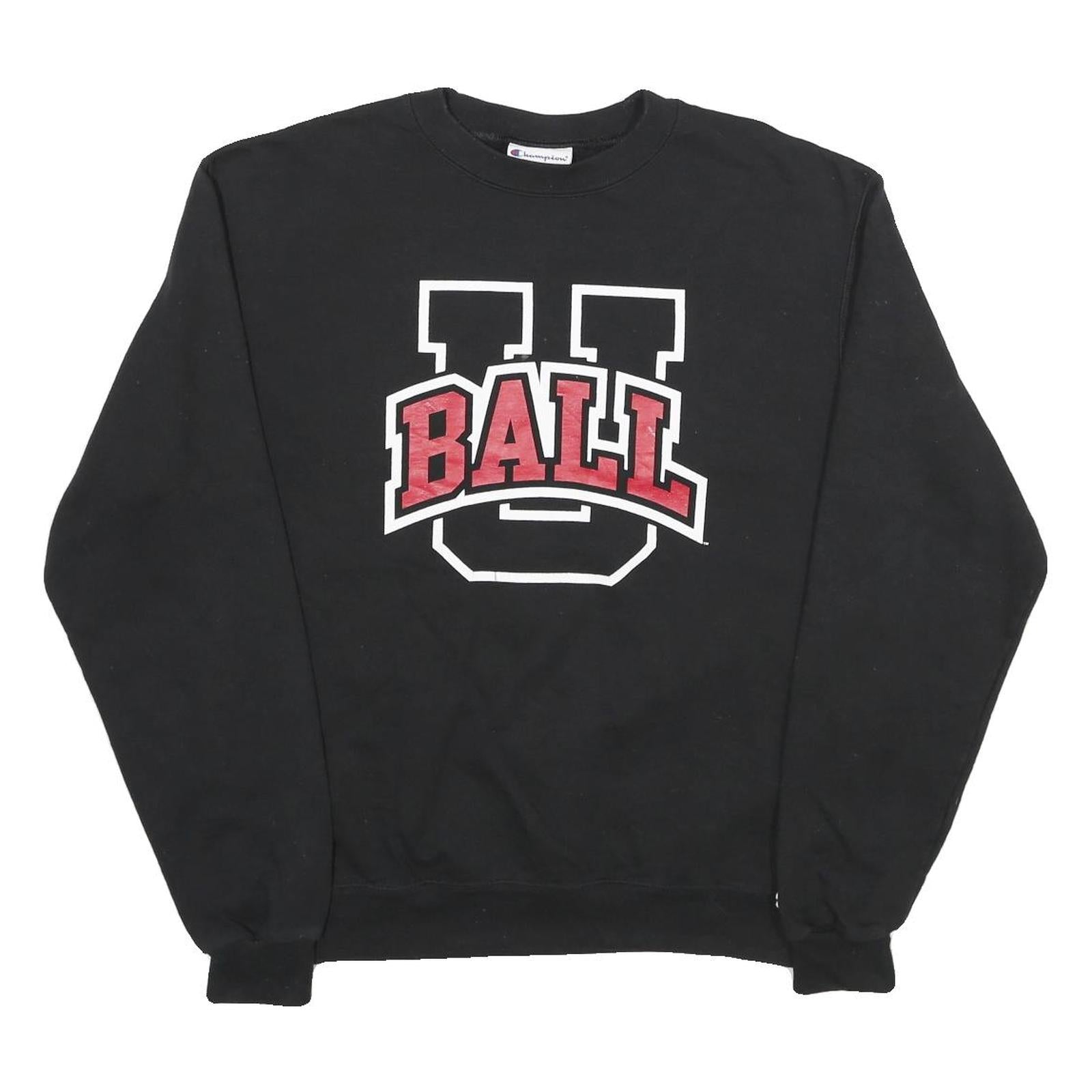 CHAMPION Mens Black Ball U Crew Neck M Cotton Blend Sweatshirt Casual Pullover Refurbished - N/A refurbished available on Cerqular