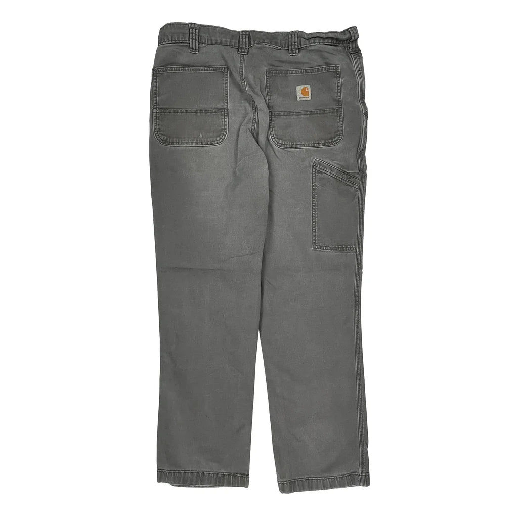 Carhartt Double Knee Carpenter Trousers - 36W 32L Grey Cotton Refurbished - Thrifted (note: this is a term often used to describe second- refurbished available on Cerqular