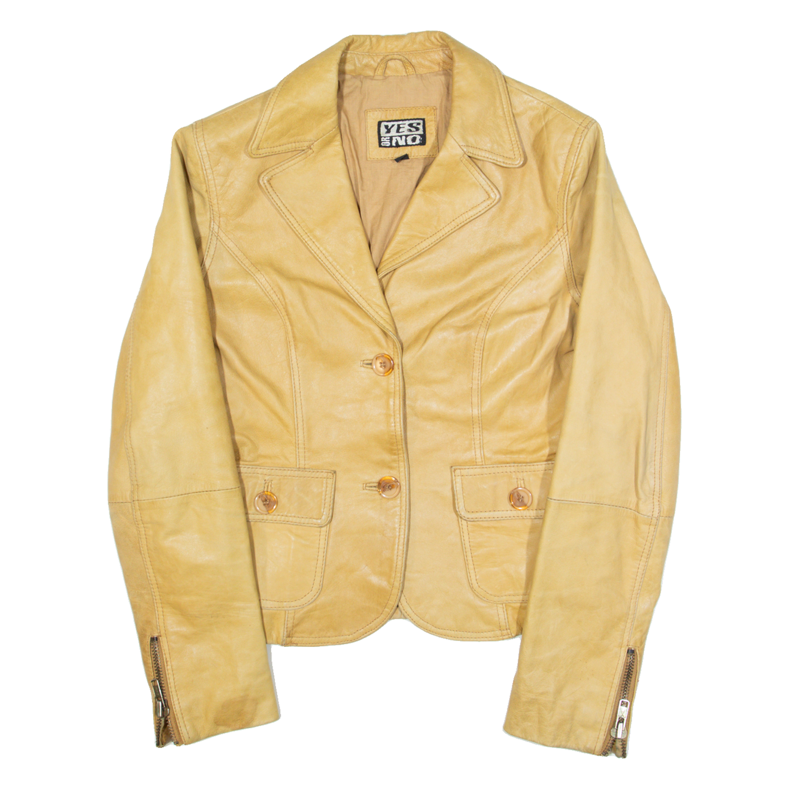 Buy YES OR NO Womens Blazer Jacket Brown Leather 90s S Refurbished - $59.79 YES OR NO Womens Blazer Jacket Brown Leather 90s S Refurbished - N/A refurbished available on Cerqular
