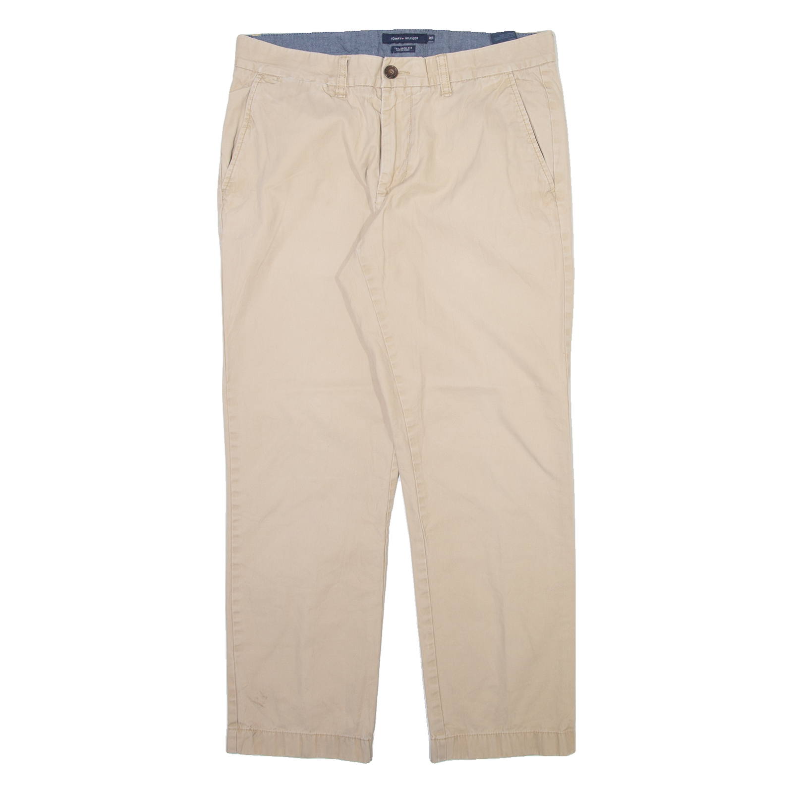TOMMY HILFIGER Mens Trousers Beige Regular Straight W32 L30 Refurbished - N/A refurbished available on Cerqular