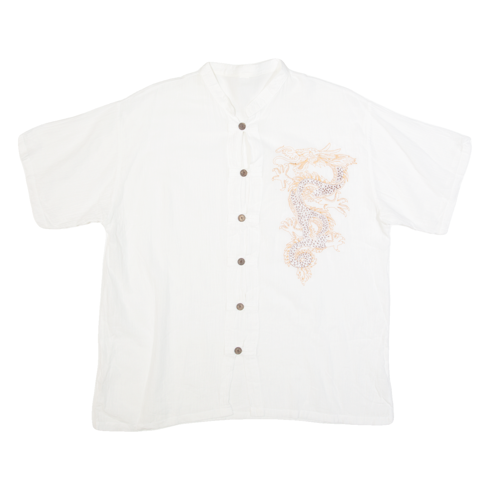 Tunic Dragon Mens Plain Shirt White L Refurbished - N/A refurbished available on Cerqular