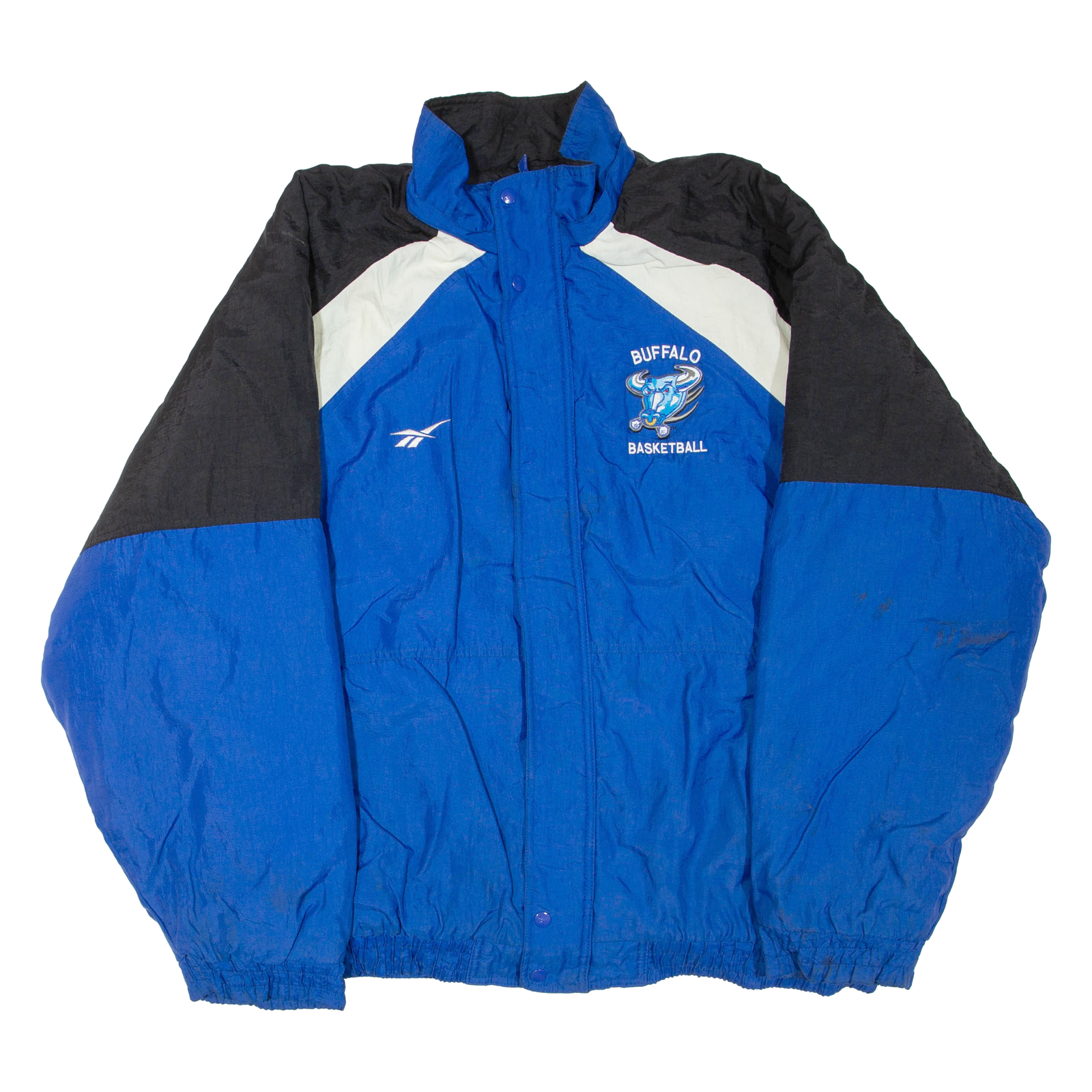 REEBOK Buffalo Basketball Mens Jacket Blue Nylon USA Colourblock 2XL Refurbished - N/A refurbished available on Cerqular