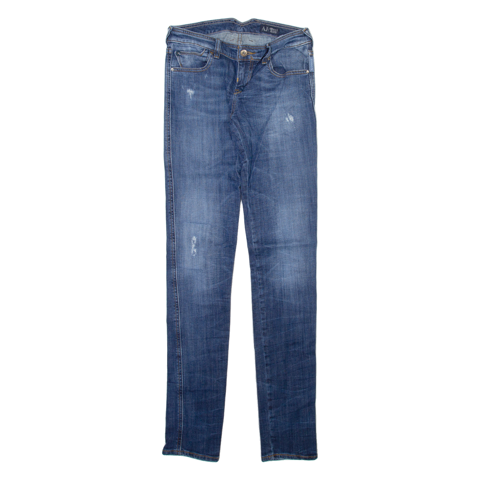 ARMANI JEANS Distressed Womens Jeans Blue Slim Skinny W26 L33 Refurbished - N/A refurbished available on Cerqular