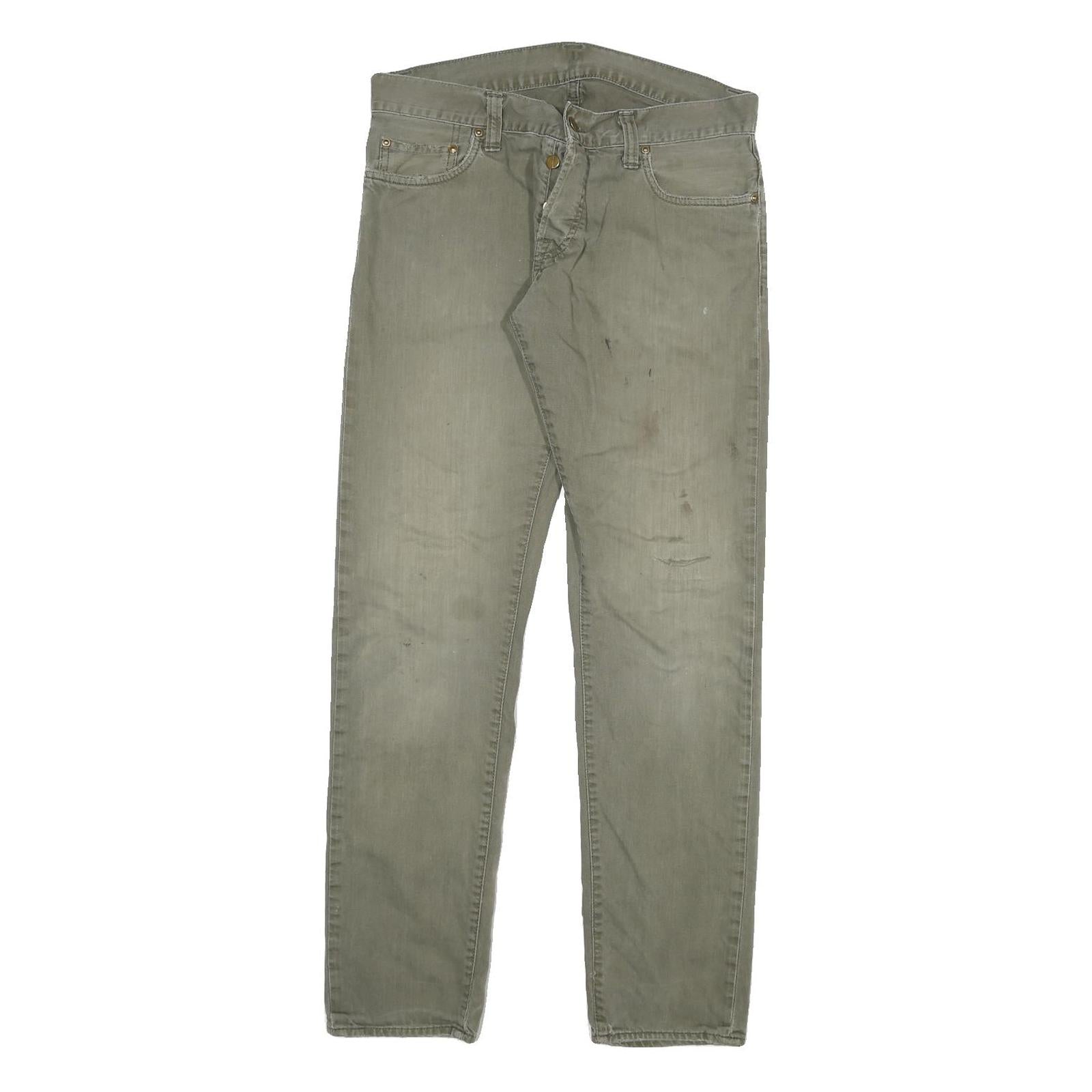 CARHARTT Mens Regular Fit Cotton Blend Beige Trousers W31 L30 Button Closure Refurbished - N/A refurbished available on Cerqular