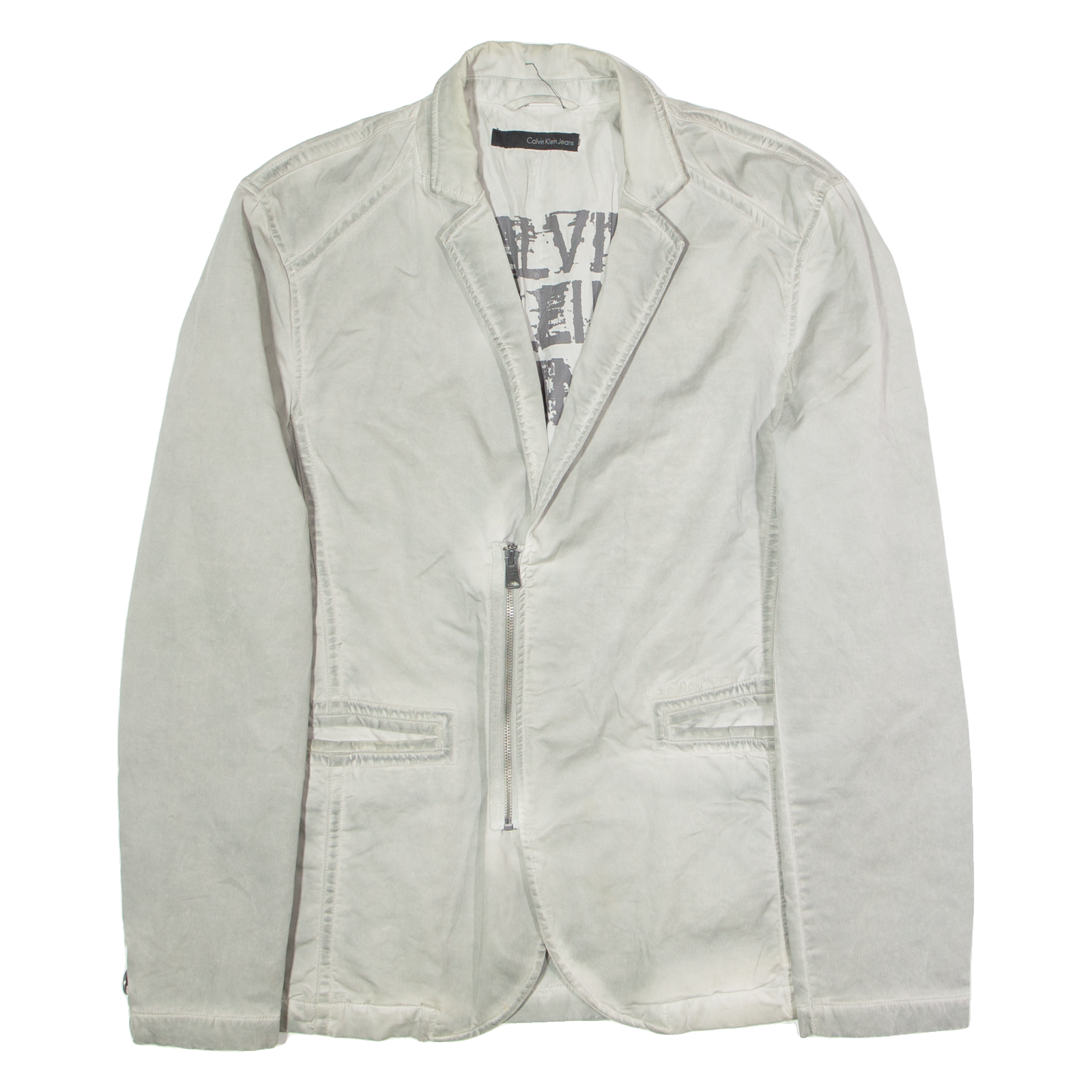 CALVIN KLEIN JEANS Womens Blazer Jacket Grey 2XL Refurbished - N/A refurbished available on Cerqular