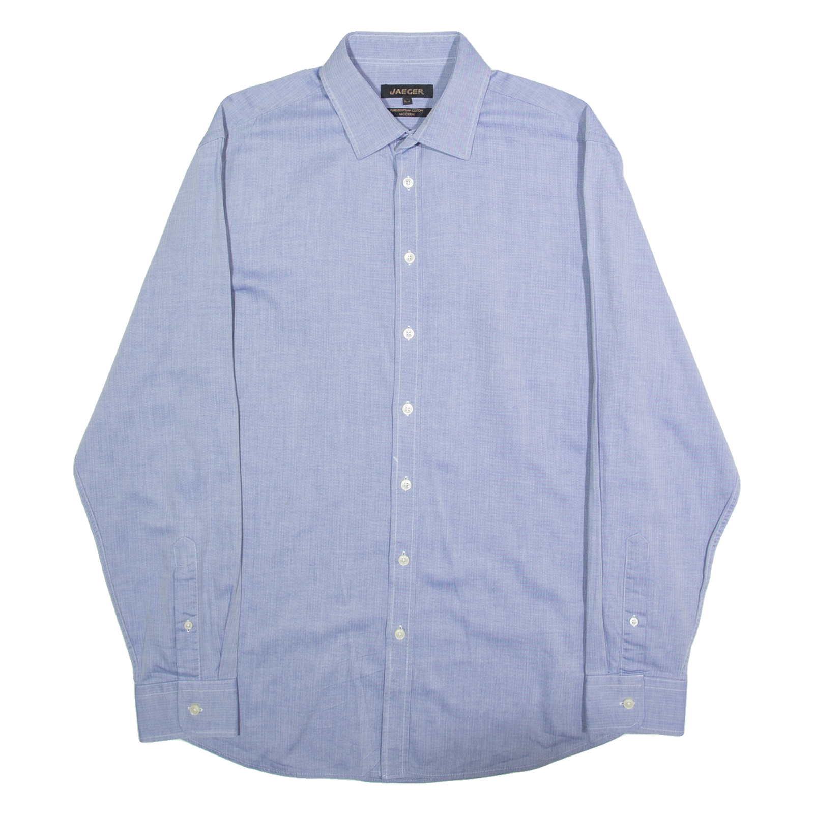 JAEGER Mens Plain Shirt Blue Long Sleeve XL Refurbished - N/A refurbished available on Cerqular