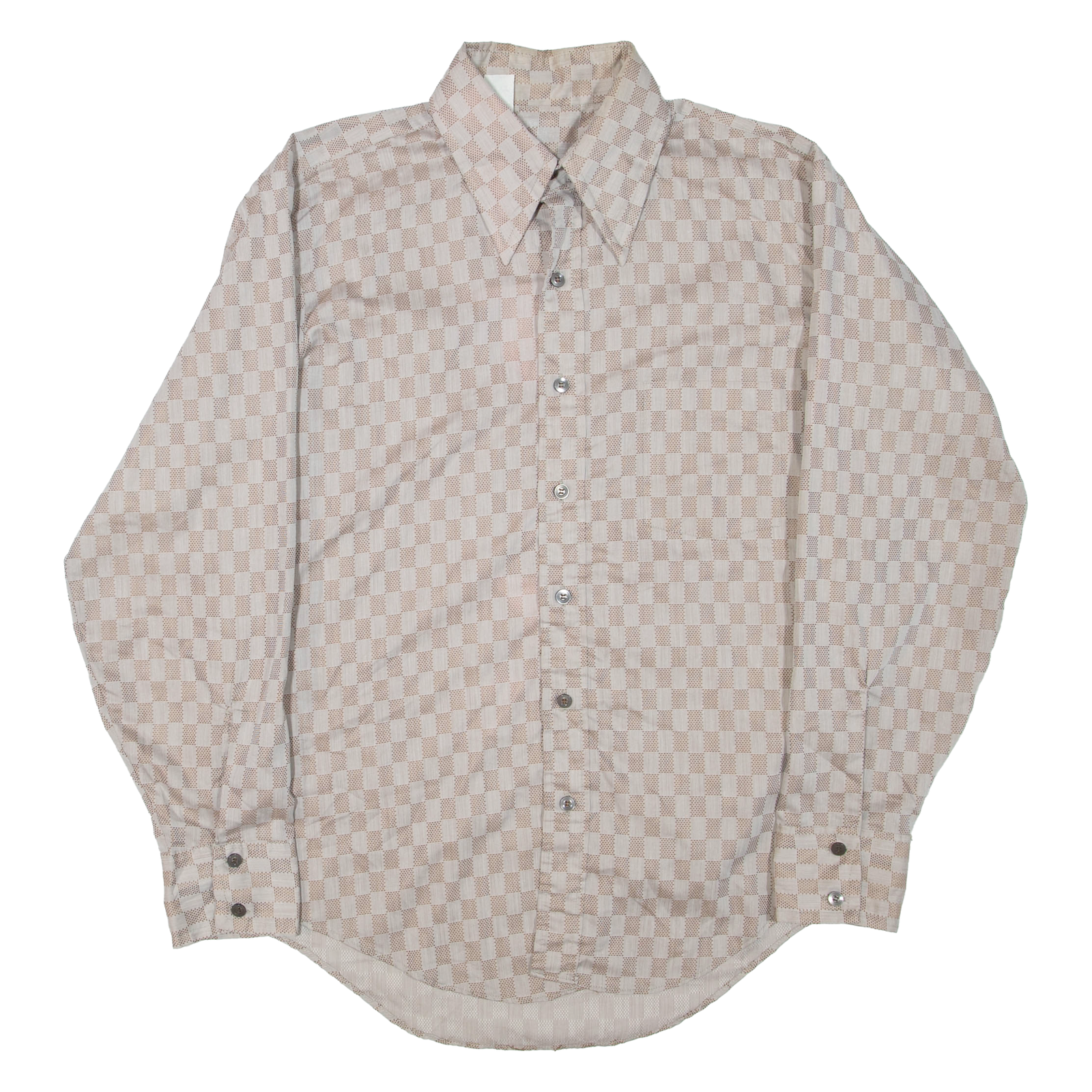 Mens Shirt Brown Check Long Sleeve XL Refurbished - N/A refurbished available on Cerqular