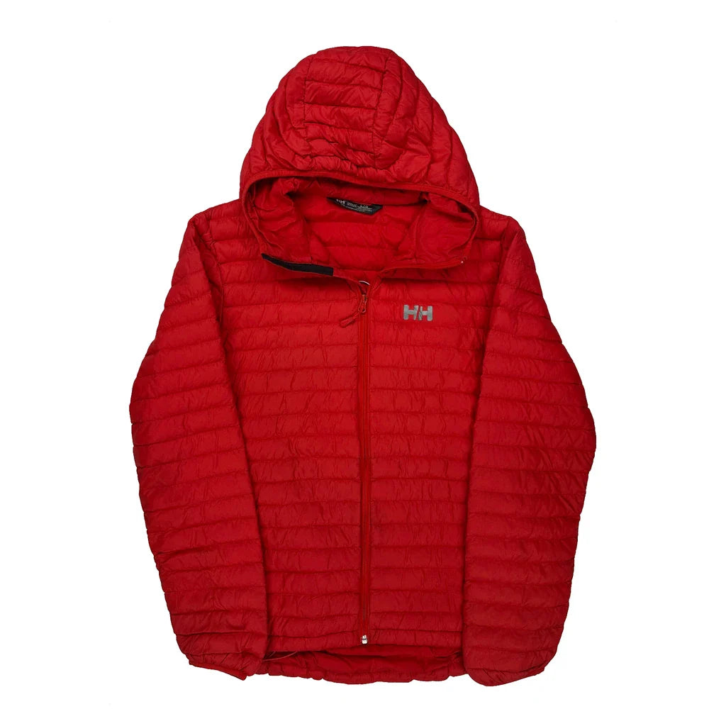 Helly Hansen Puffer - Large Red Polyester Refurbished - Thrifted (note: this is a term often used to describe second- refurbished available on Cerqular