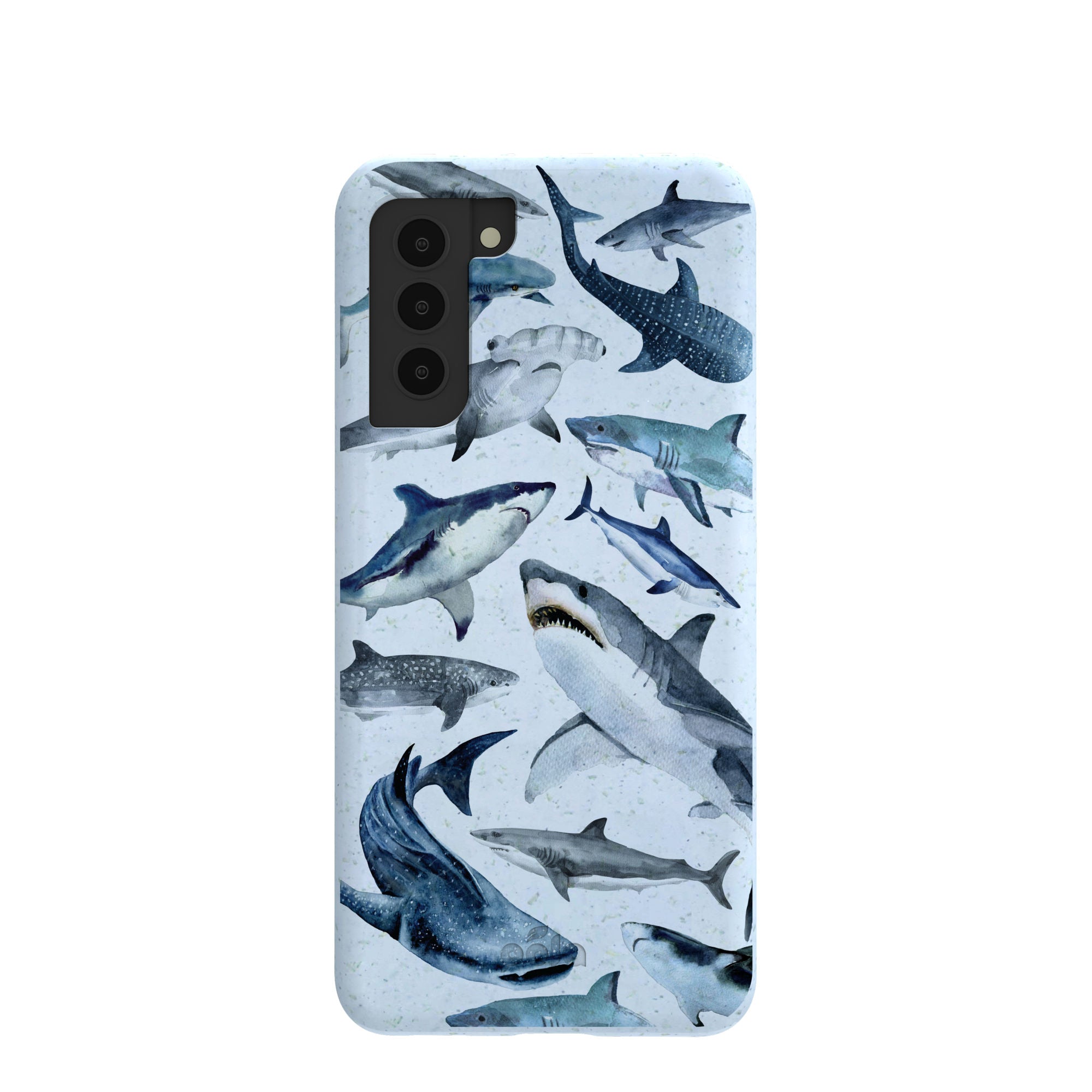 Powder Blue Sharks Samsung Galaxy S21 Case Refurbished - Pela Case refurbished available on Cerqular